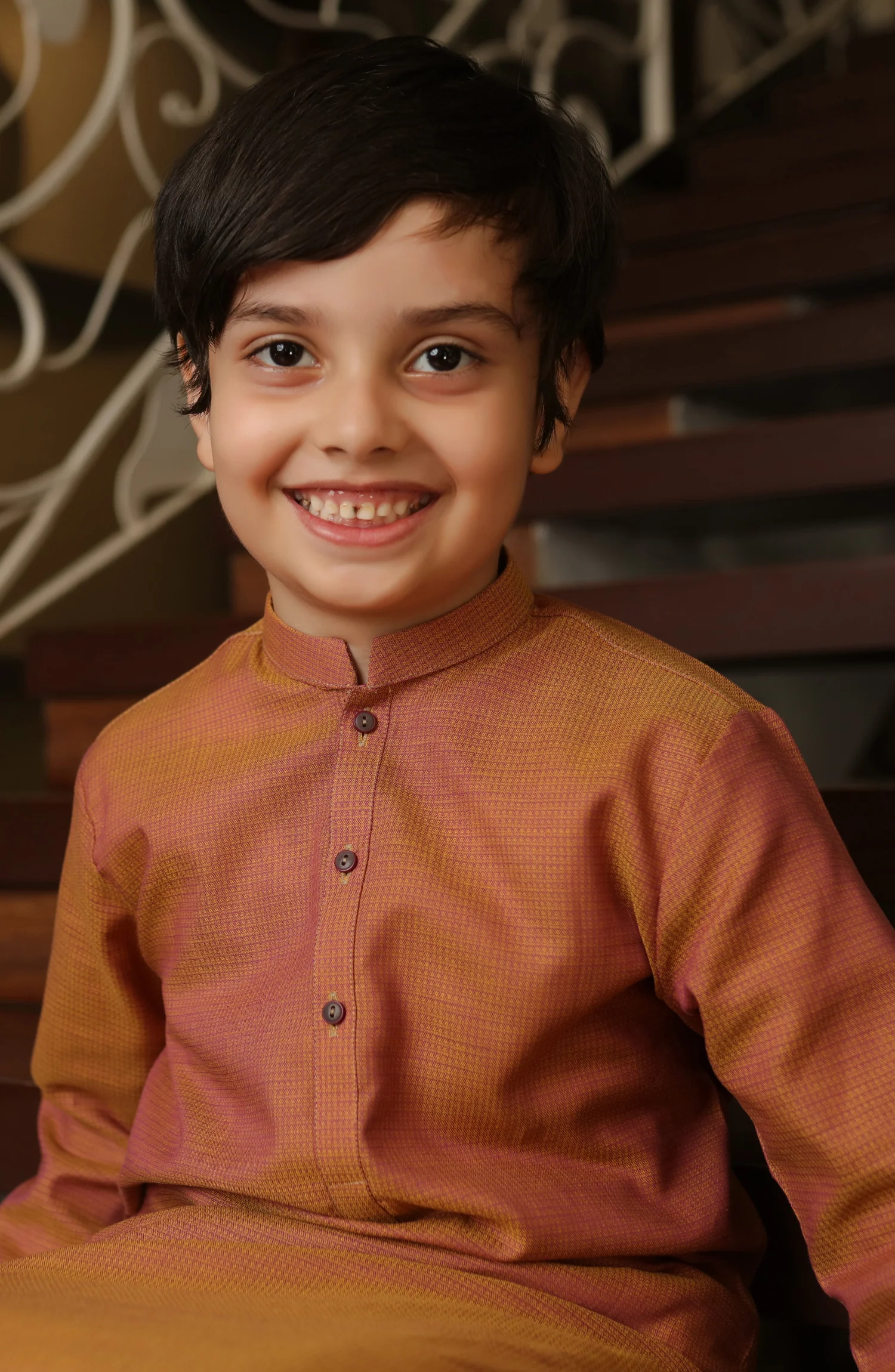 SUMMER'22 BOYS SEMI FORMAL STYLING KURTA YELLOW - Image 2