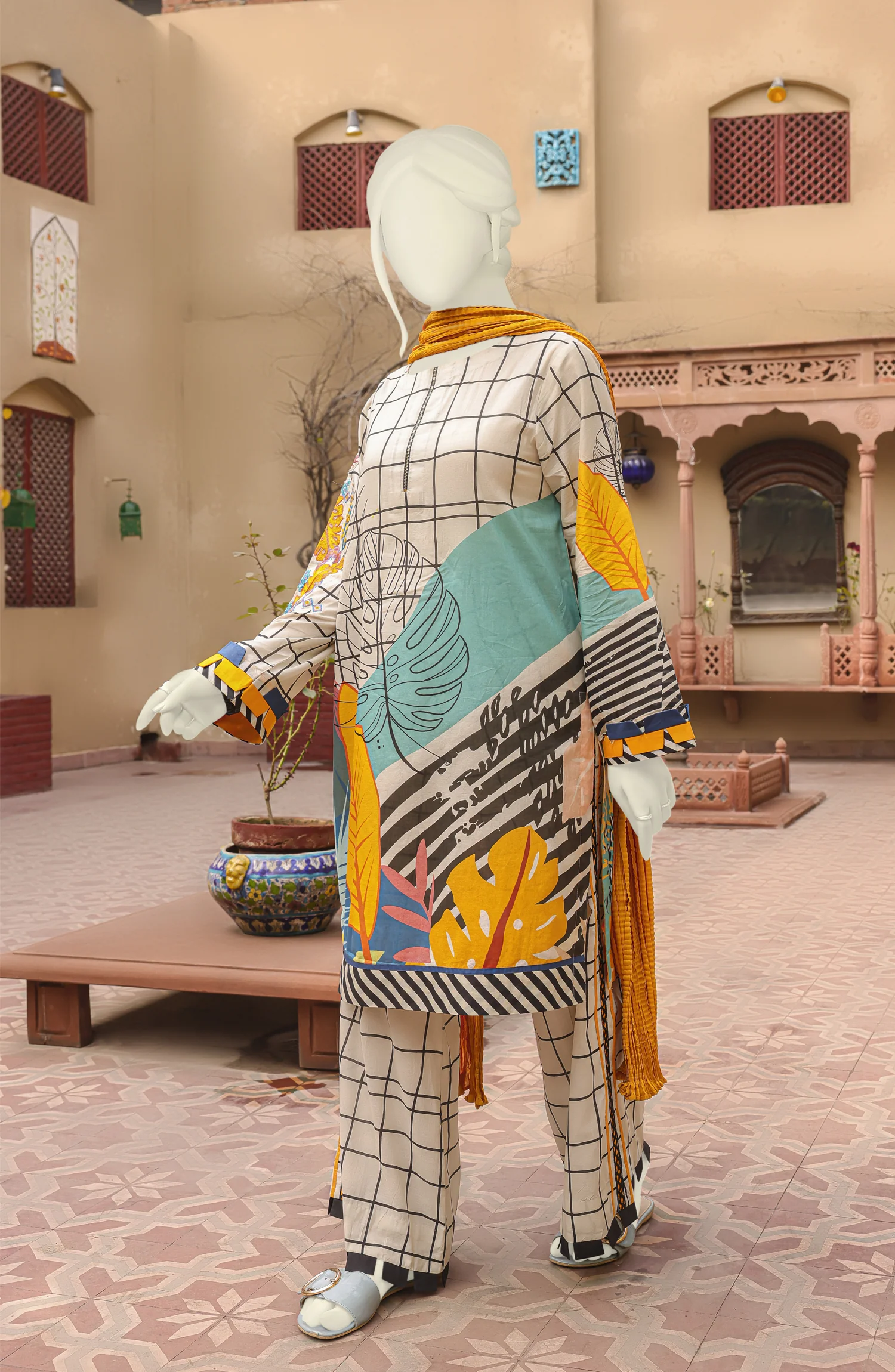 SUMMER'22 CLEAR DOVE STITCHED 3PC SUIT - Image 3