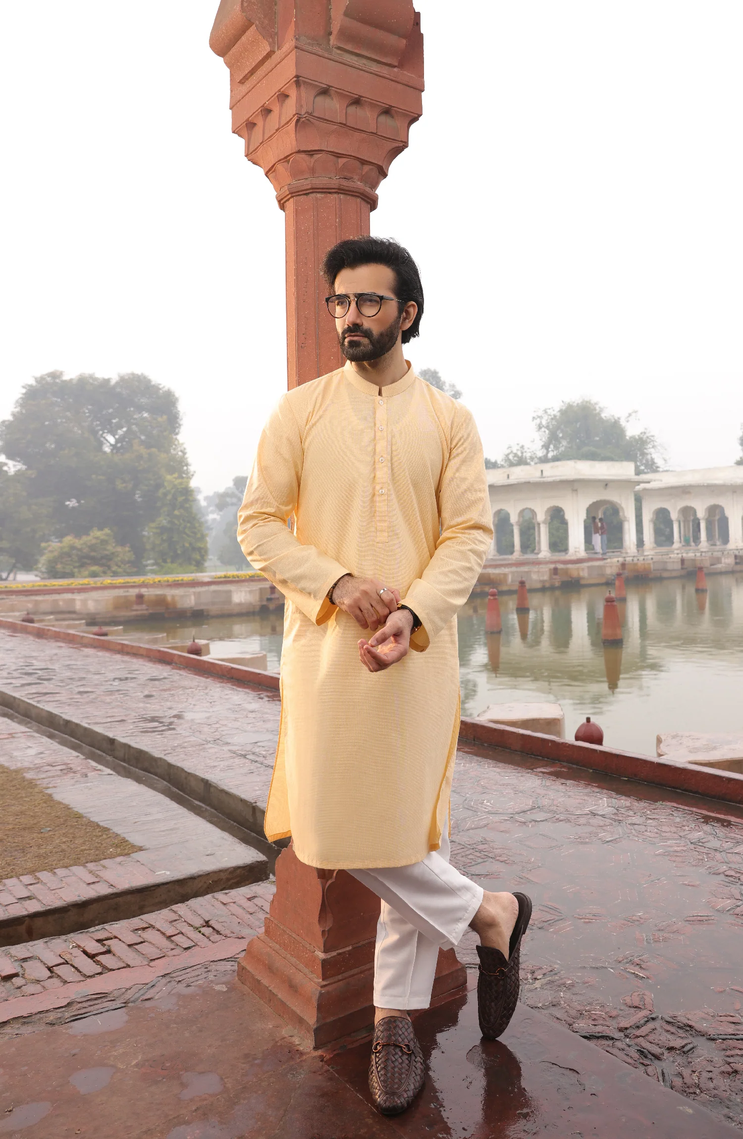 SUMMER'22 MEN KURTA CASUAL STYLING YELLOW - Image 2