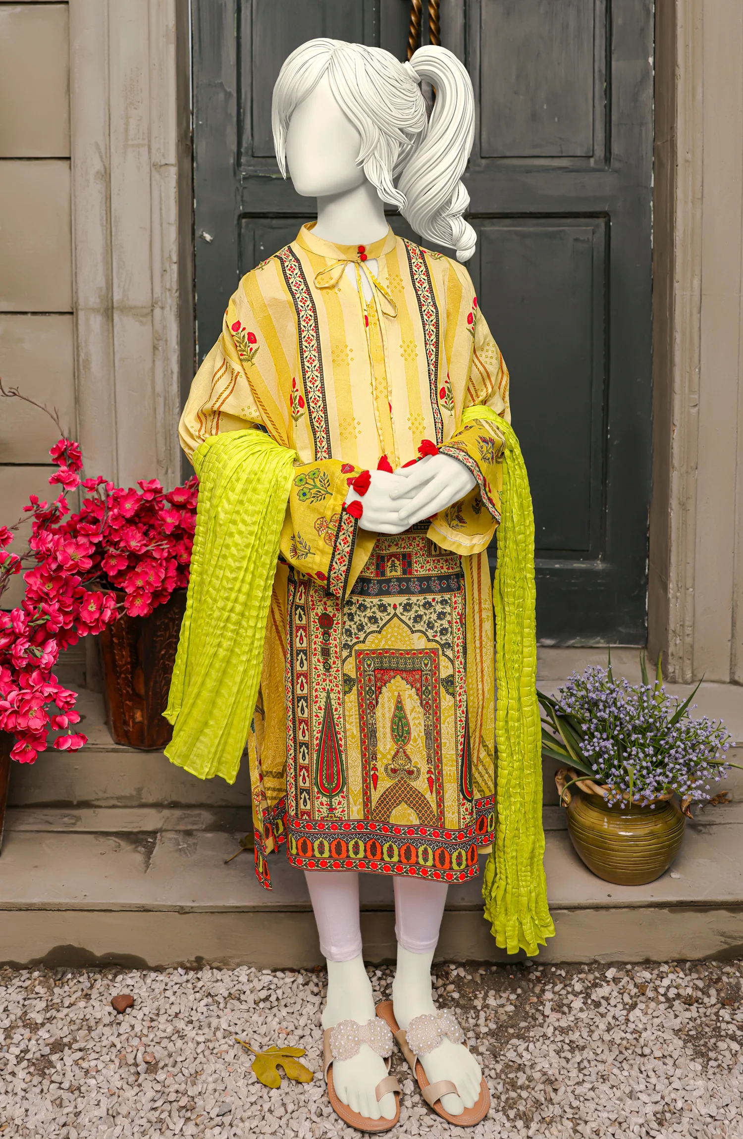 SUMMER'22 PRESSED FLOWER TEEN GIRLS 2PC STITCHED SUIT