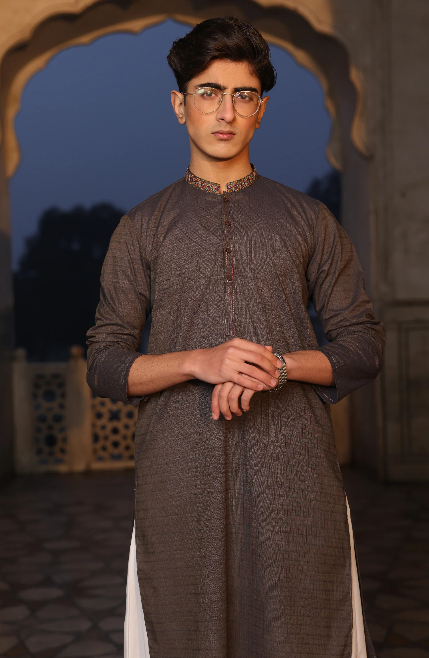 SUMMER'22 TEENS SEMI FORMAL STYLING KURTA LIGHT BROWN - Image 3