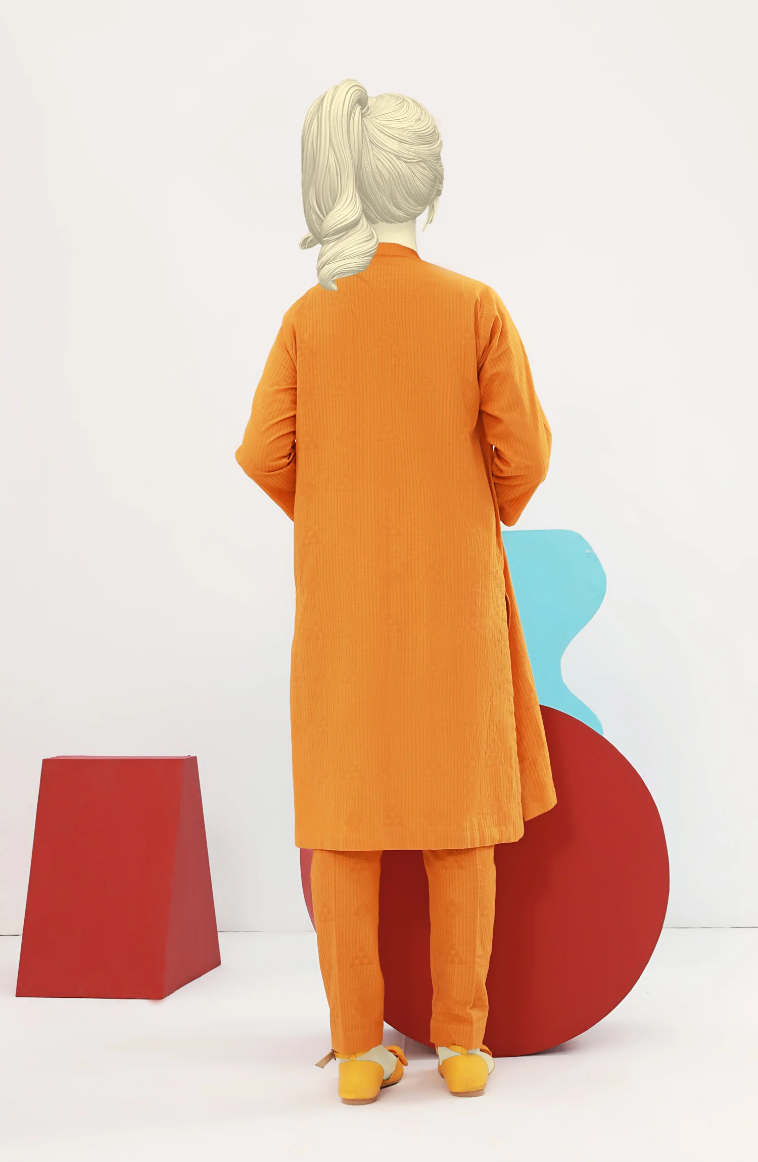 SUMMER'23 CHARMING YELLOW 2PC STITCHED SUIT - Image 2
