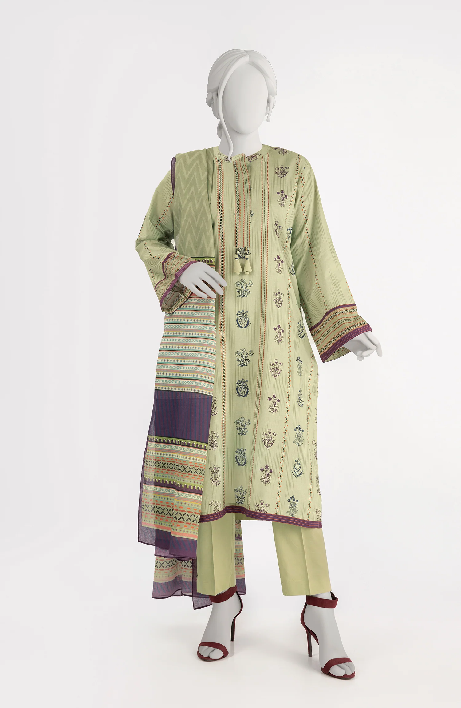 SUMMER'23 EDITION 2.0 MONOTONE CUTOUT PRINTED LAWN 3PC UNSTITCHED