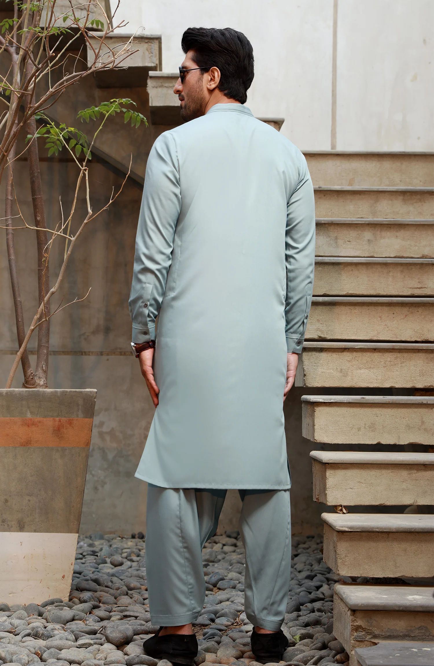 SUMMER'23 MEN KAMEEZ SHALWAR CASUAL LIGHT TURQUOISE - Image 3