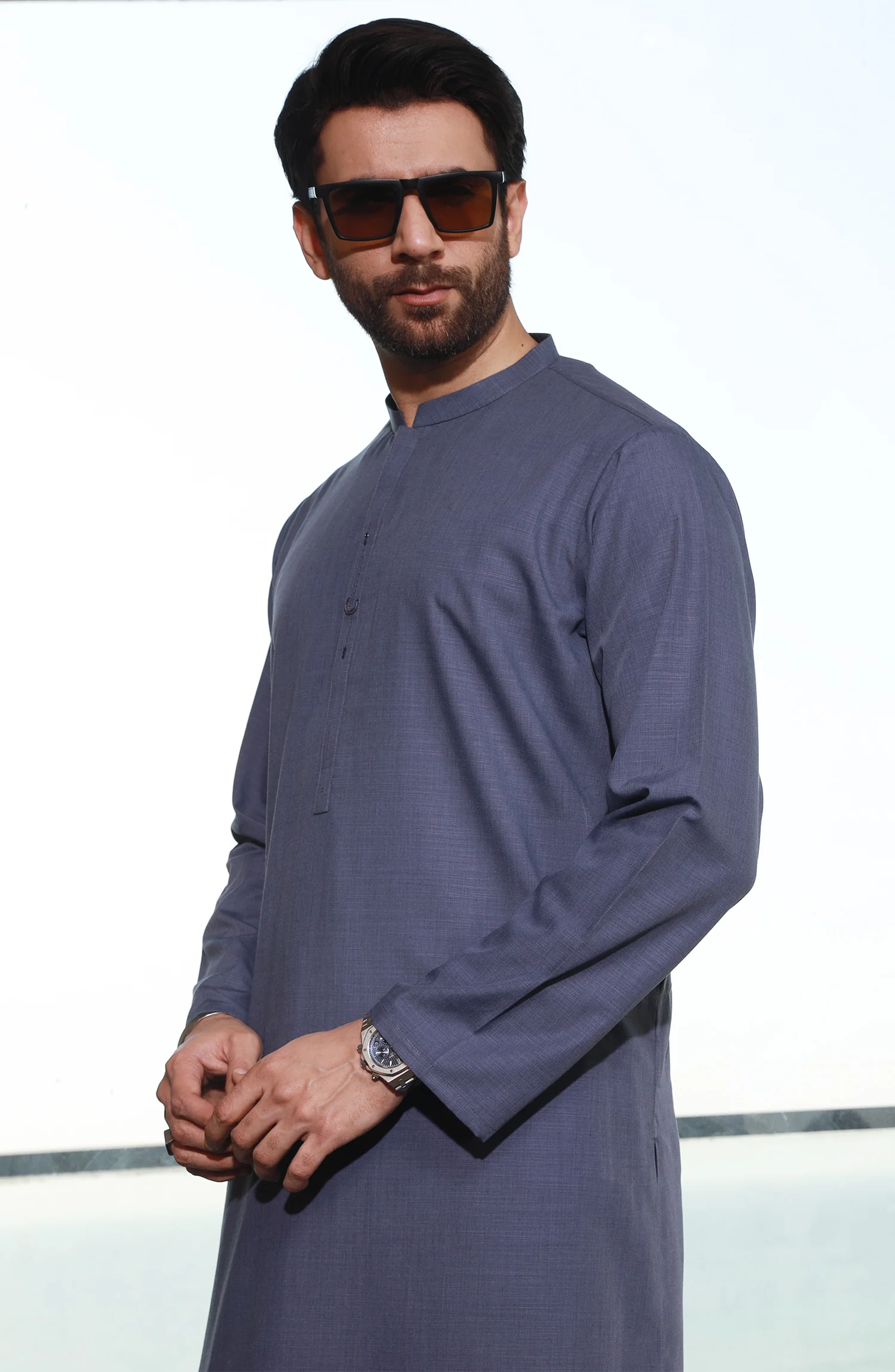 SUMMER'23 MEN KURTA CASUAL BLUE - Image 2
