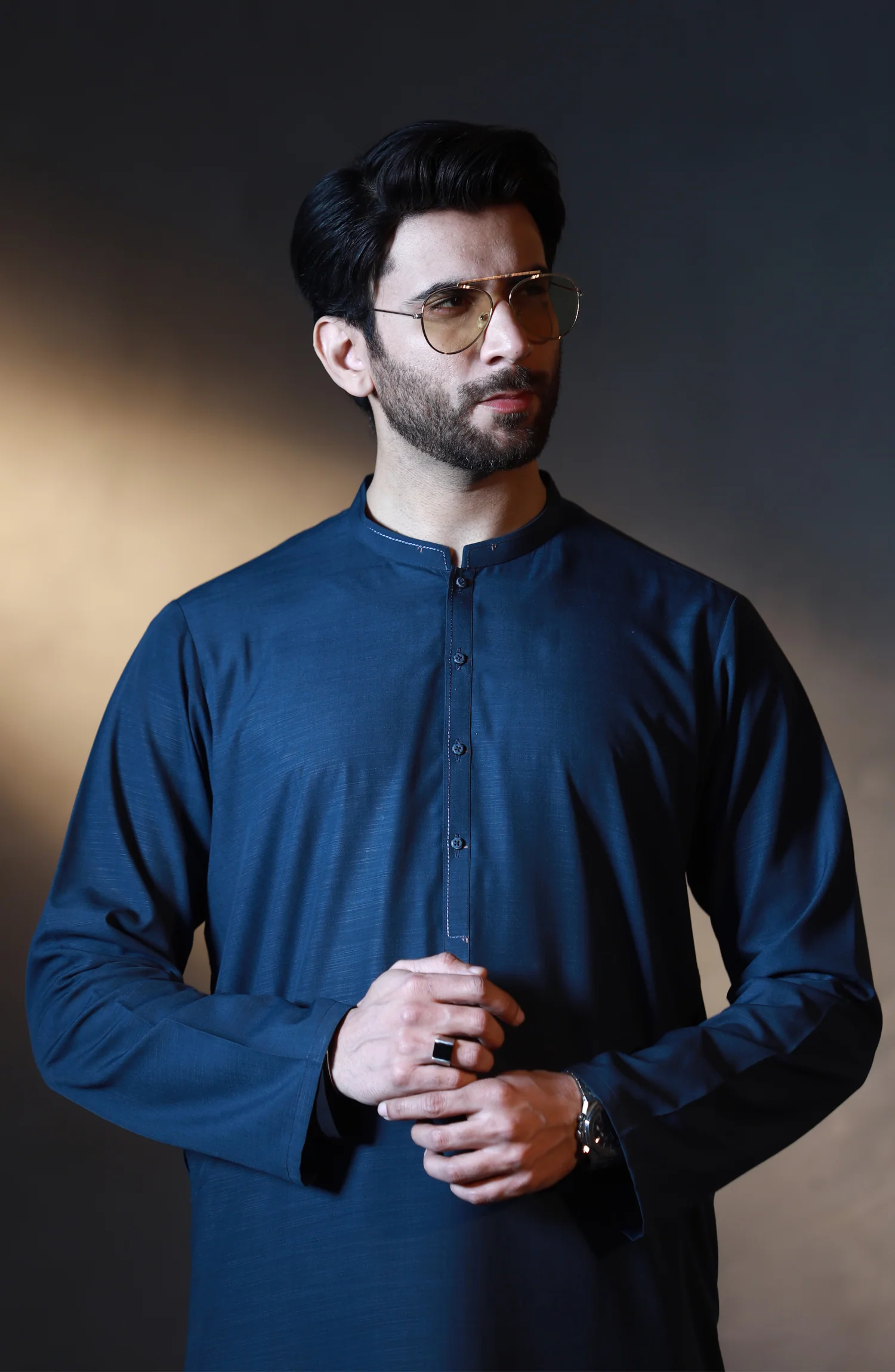 SUMMER'23 MEN KURTA SEMI FORMAL TEAL - Image 2