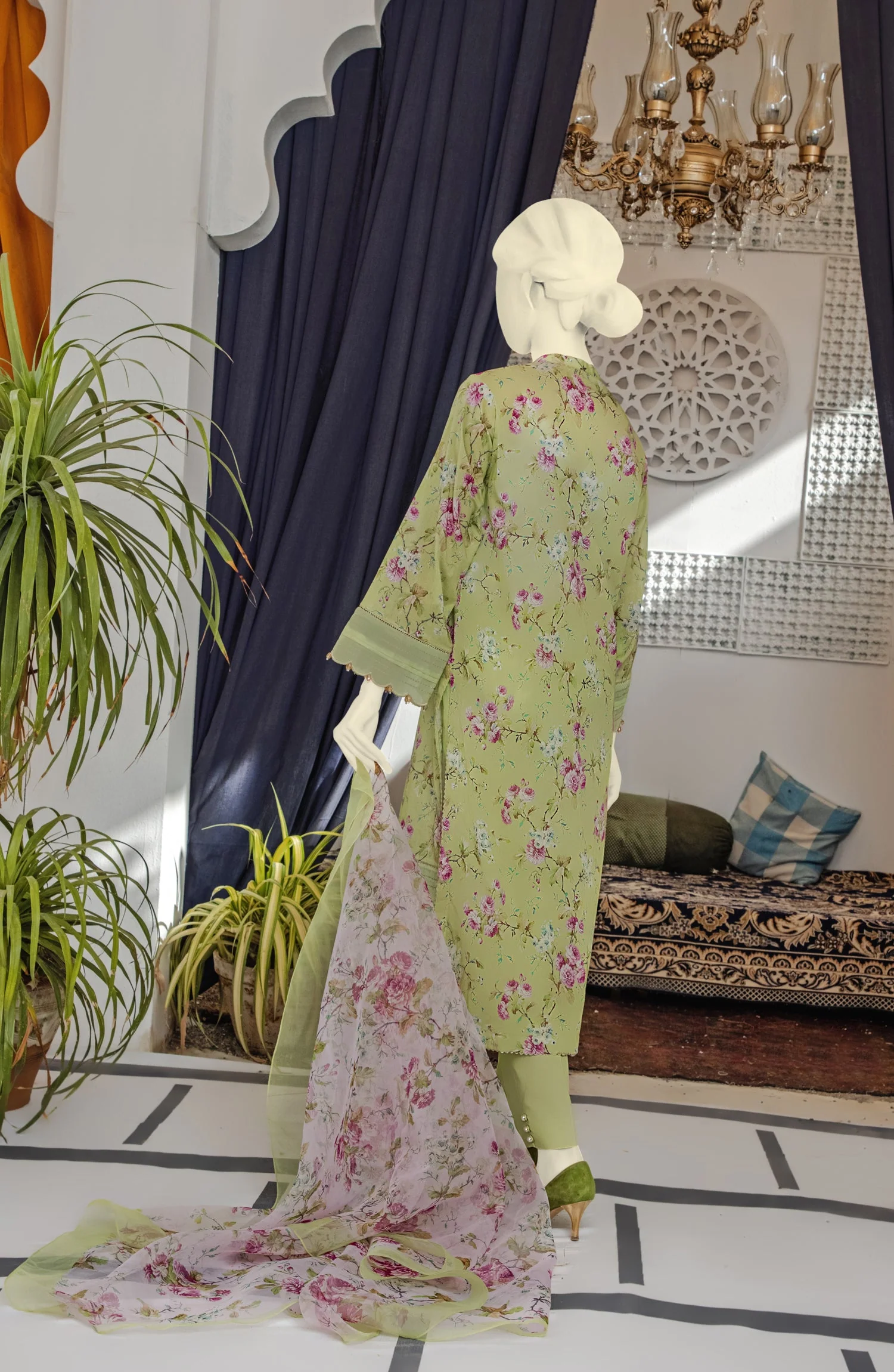 SUMMER'23 ORCHID PRINTED STITCHED 3PC SUIT - Image 2