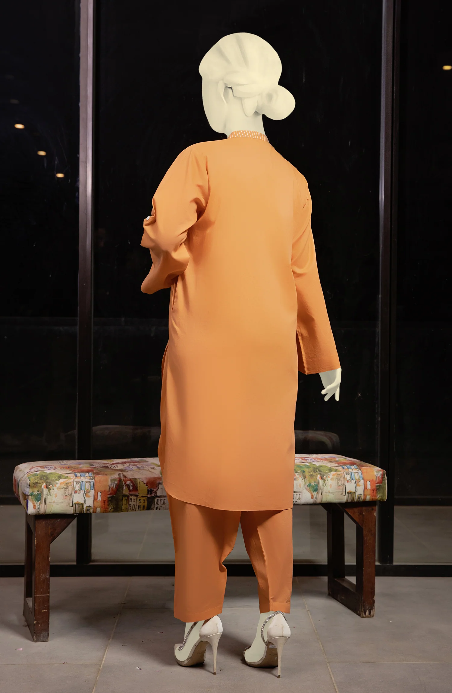 SUMMER'23 PEACH PUFF STITCHED 2PC SUIT - Image 2