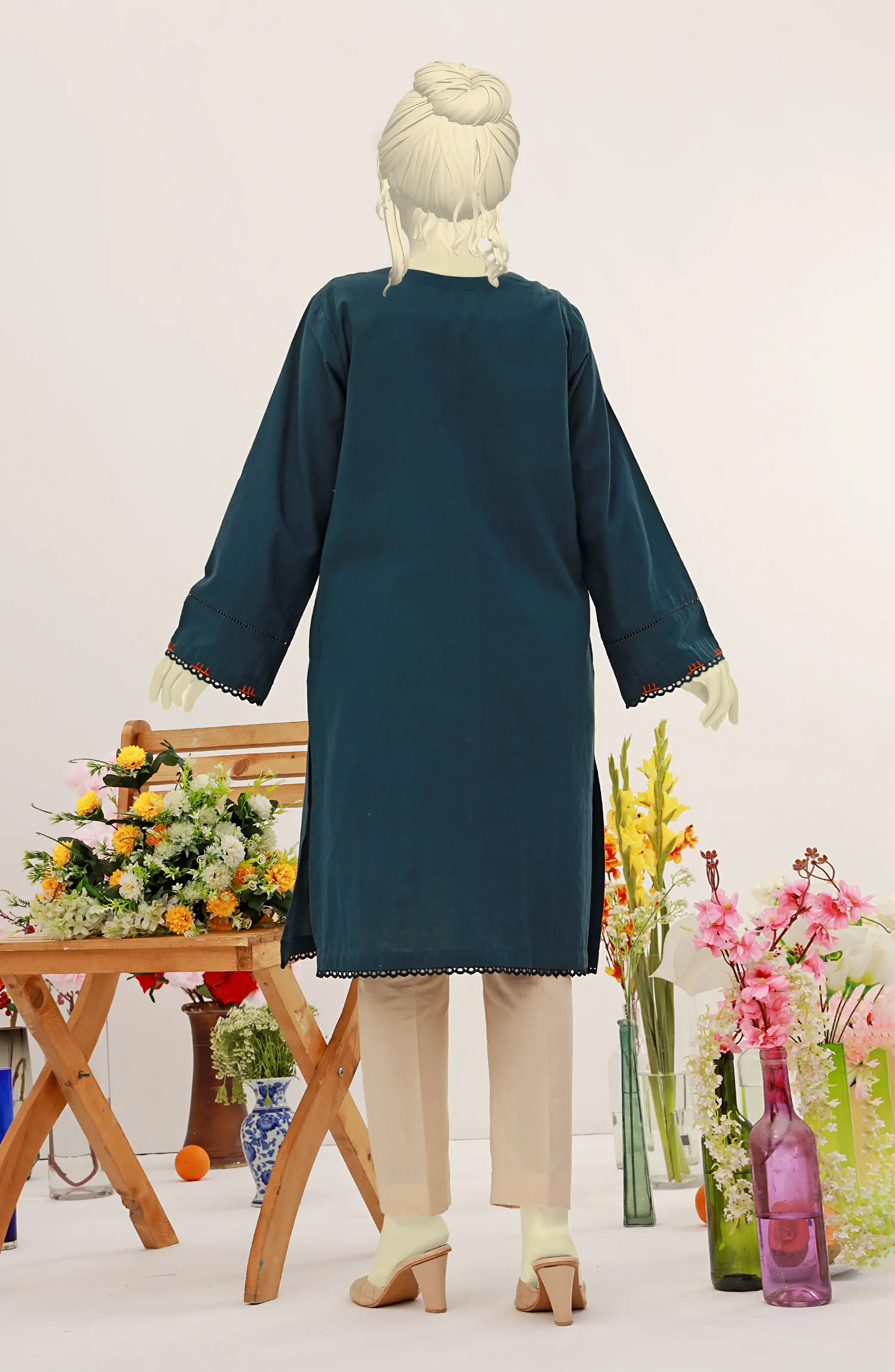 SUMMER'23 PEACOCK STITCHED 1PC KURTI - Image 2