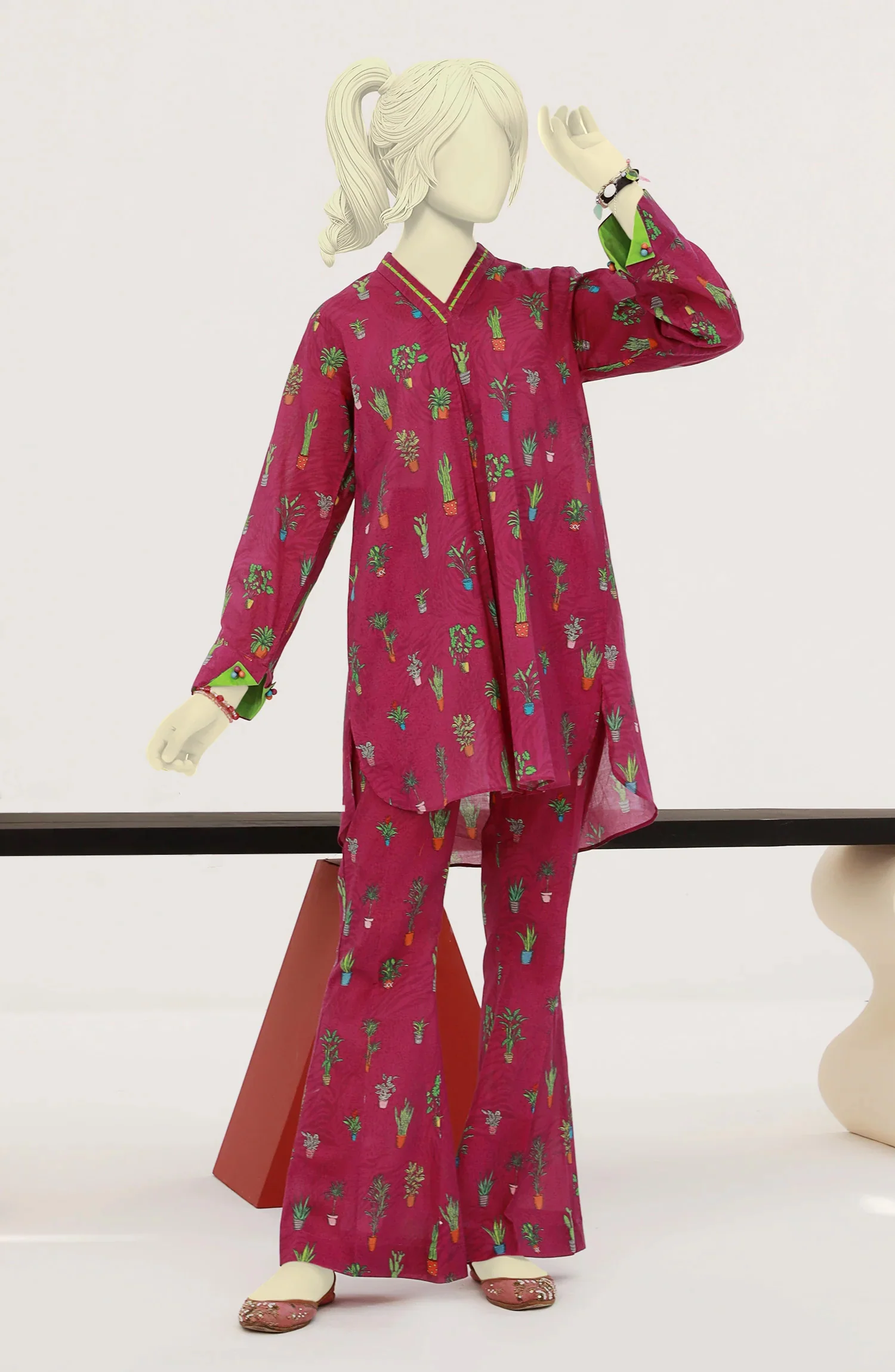 SUMMER'23 PLANT SHADOWS 2PC STITCHED SUIT