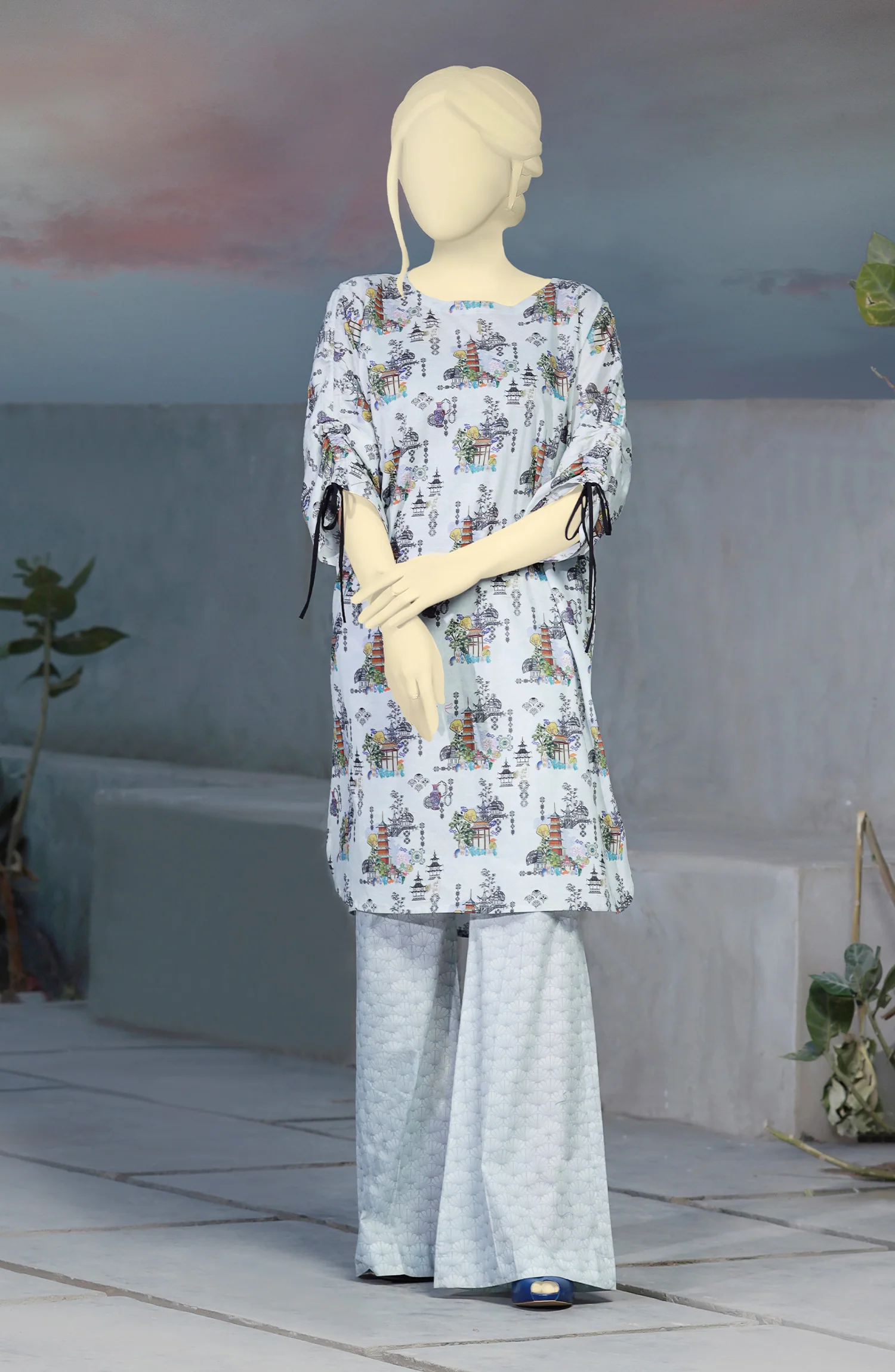 SUMMER'23 SEASIDE HUT STITCHED 2PC SUIT