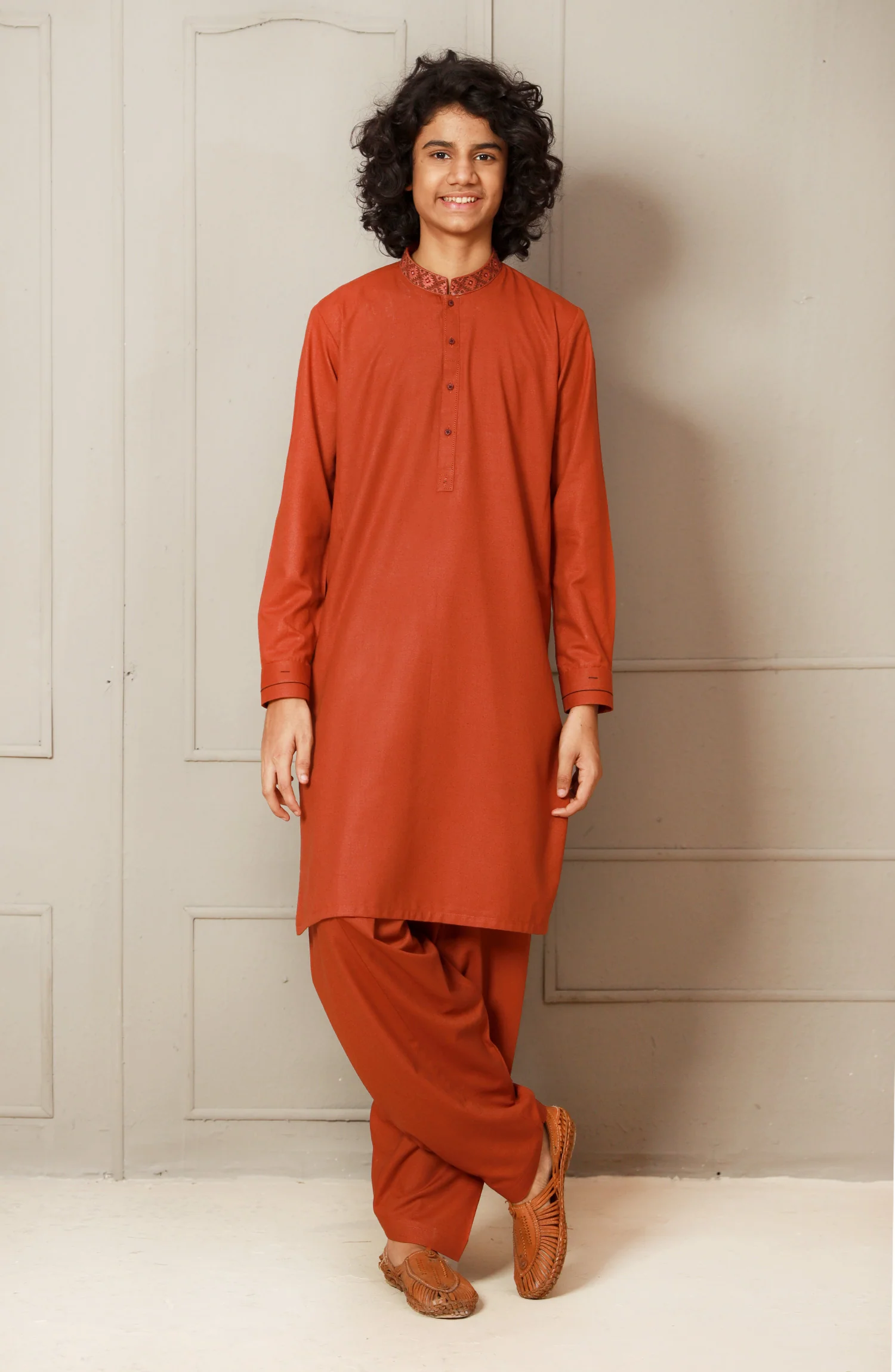 SUMMER'23 TEENS KAMEEZ SHALWAR SEMI FORMAL RUST