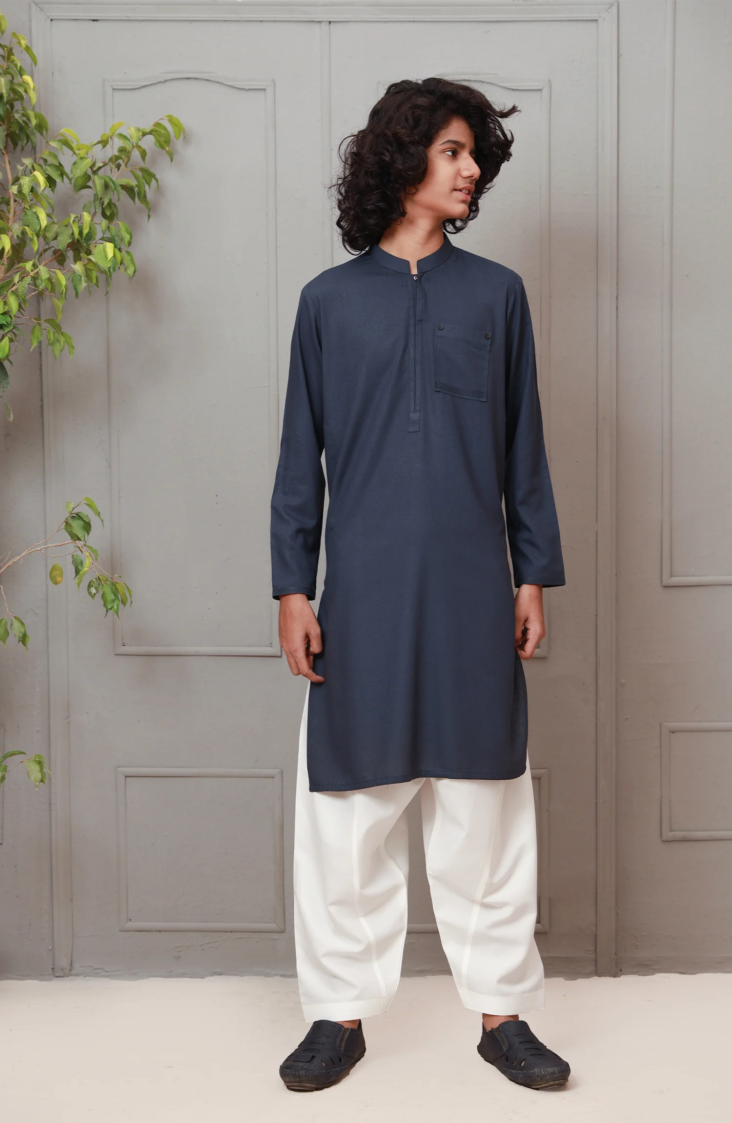 SUMMER'23 TEENS KURTA CASUAL CHARCOAL - Image 2