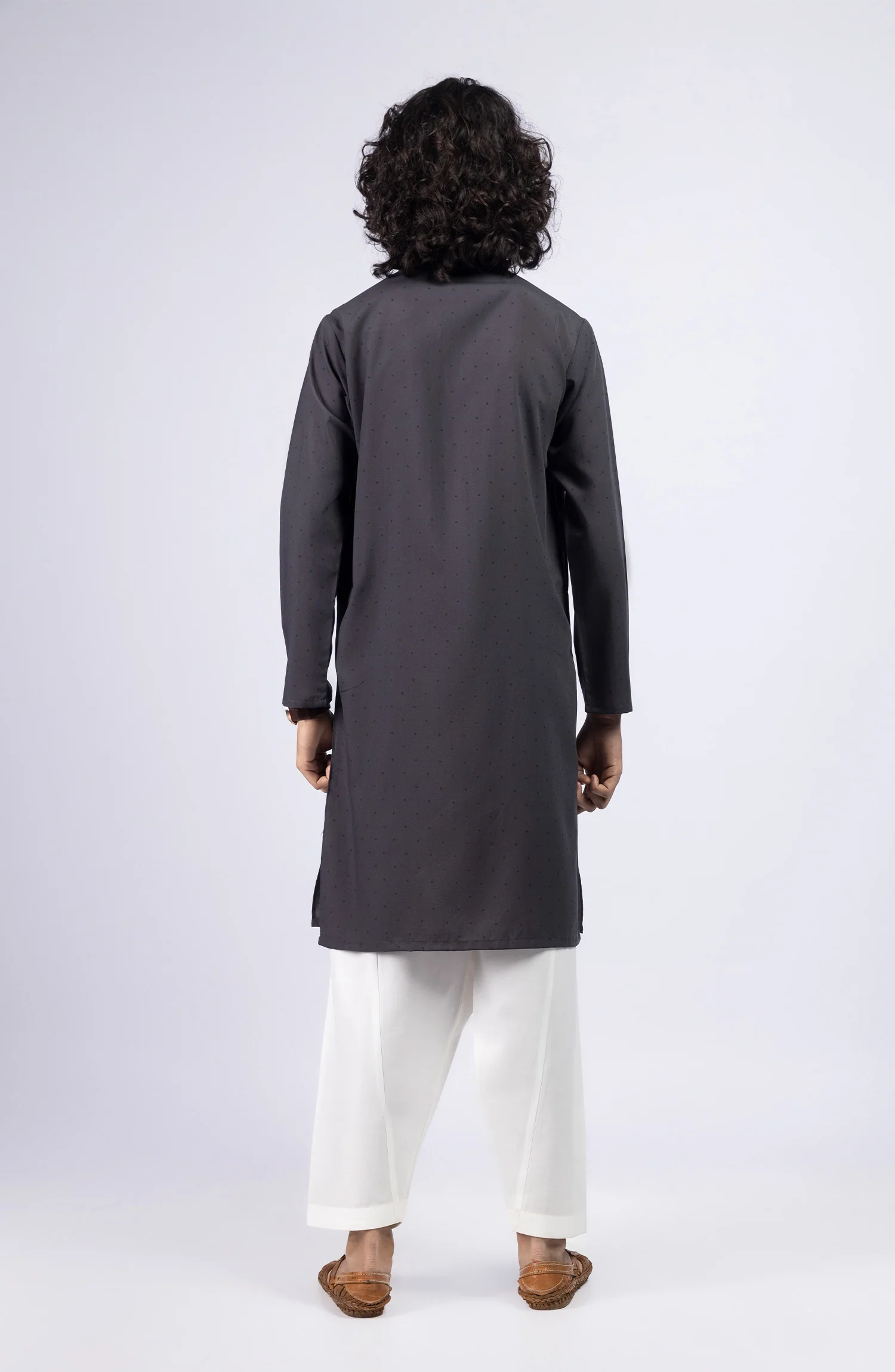 SUMMER'23 TEENS KURTA PRINTED CHARCOAL - Image 3