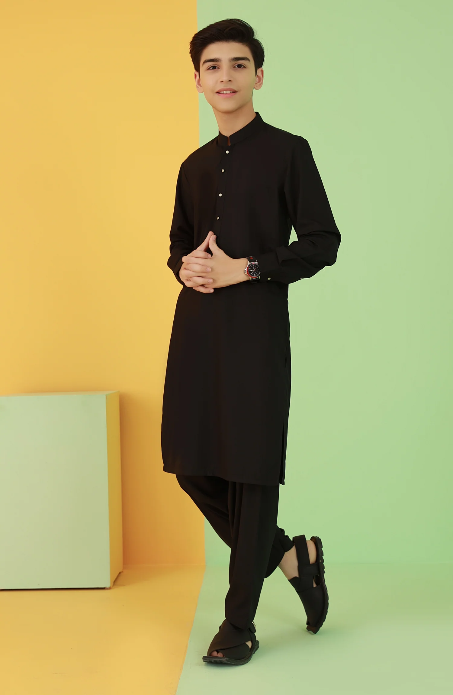 SUMMER'25 TEENS CASUAL KAMEEZ SHALWAR BLACK - Image 2