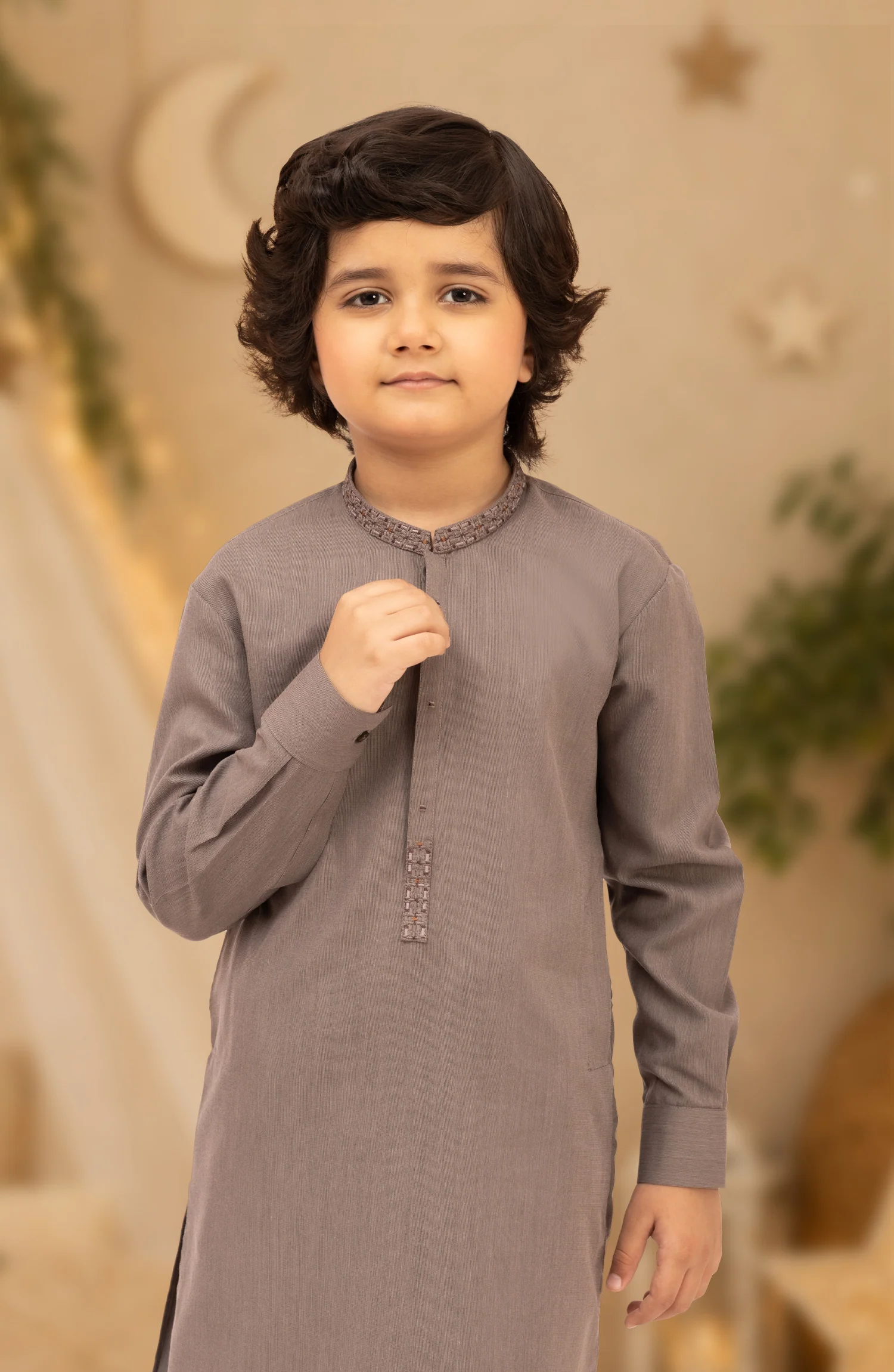 TEA-PINK EMBROIDERED BLENDED KAMEEZ SHALWAR - Image 2