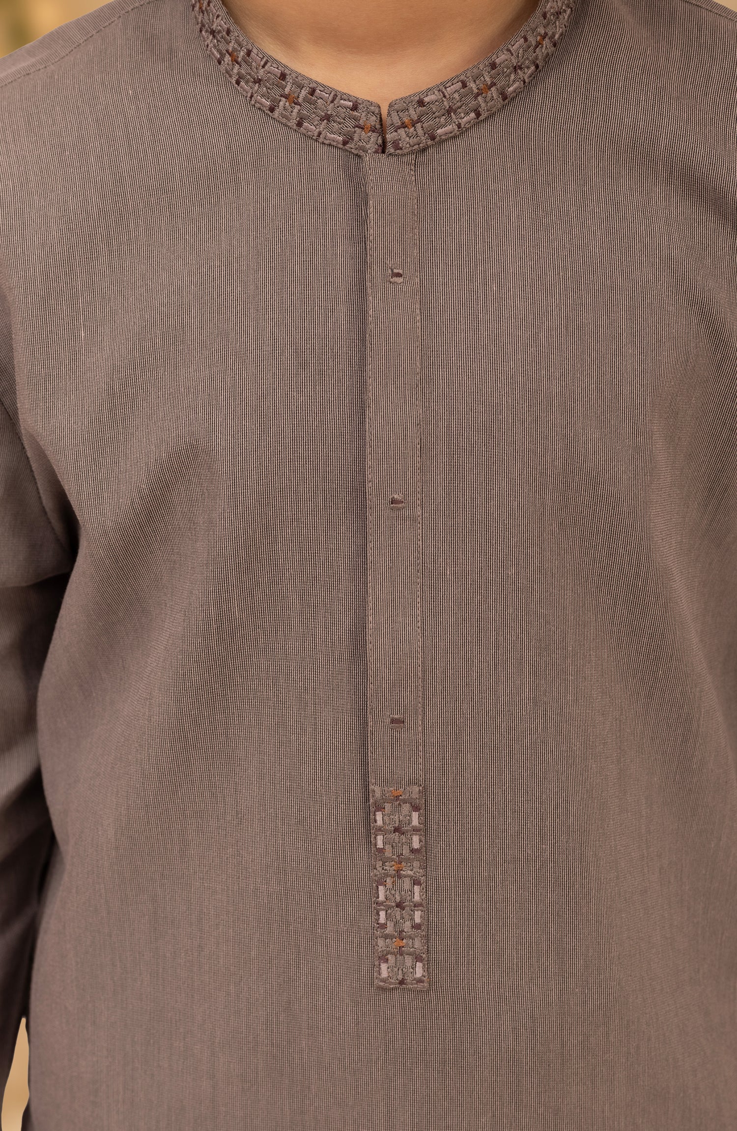 TEA-PINK EMBROIDERED BLENDED KAMEEZ SHALWAR - Image 5