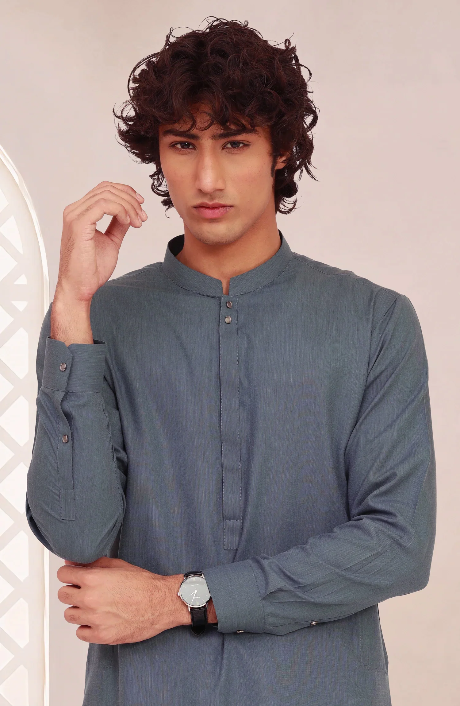 TEAL-GREEN BLENDED KAMEEZ SHALWAR - Image 2