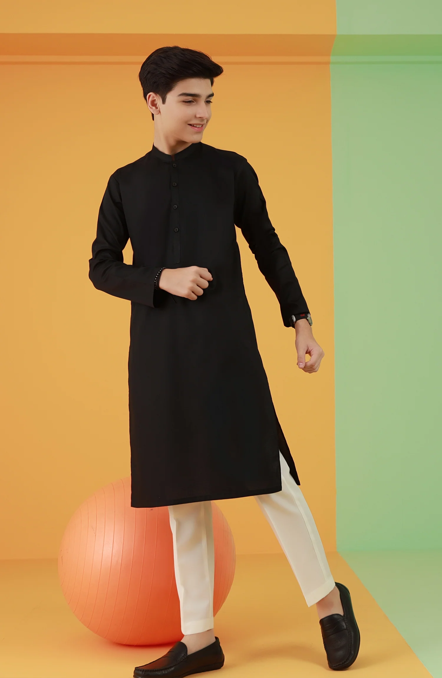 TEENS KURTA BLACK - Image 3