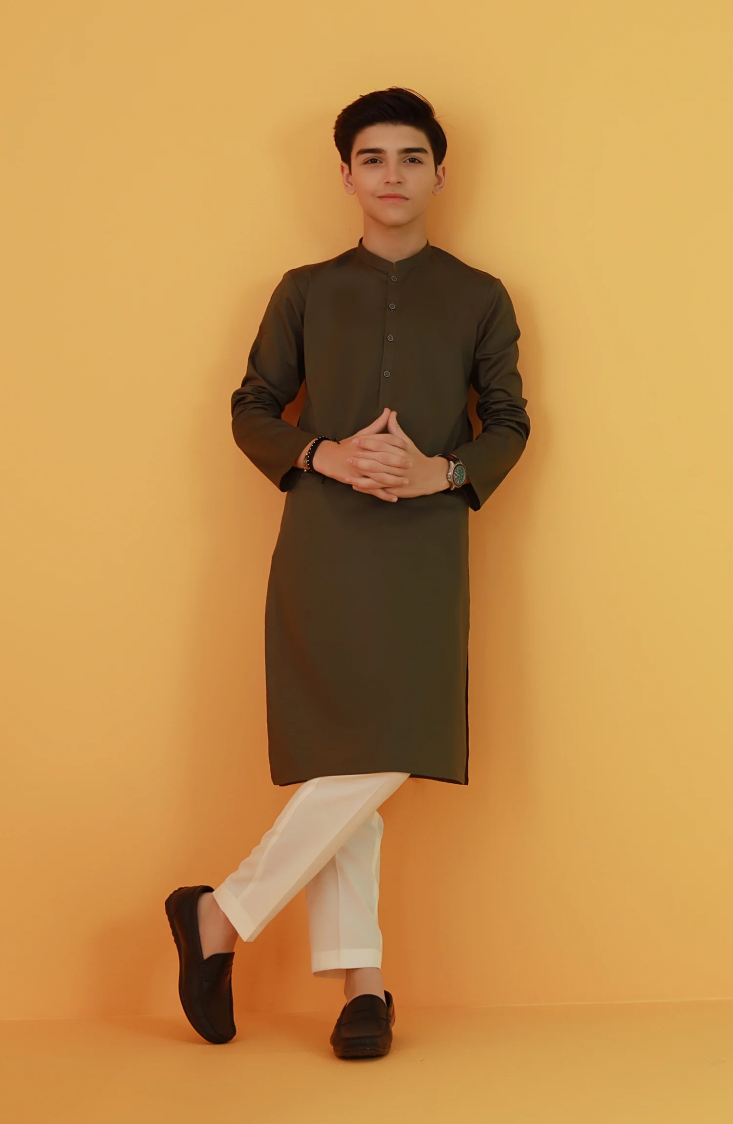 TEENS KURTA MEHNDI GREEN - Image 2
