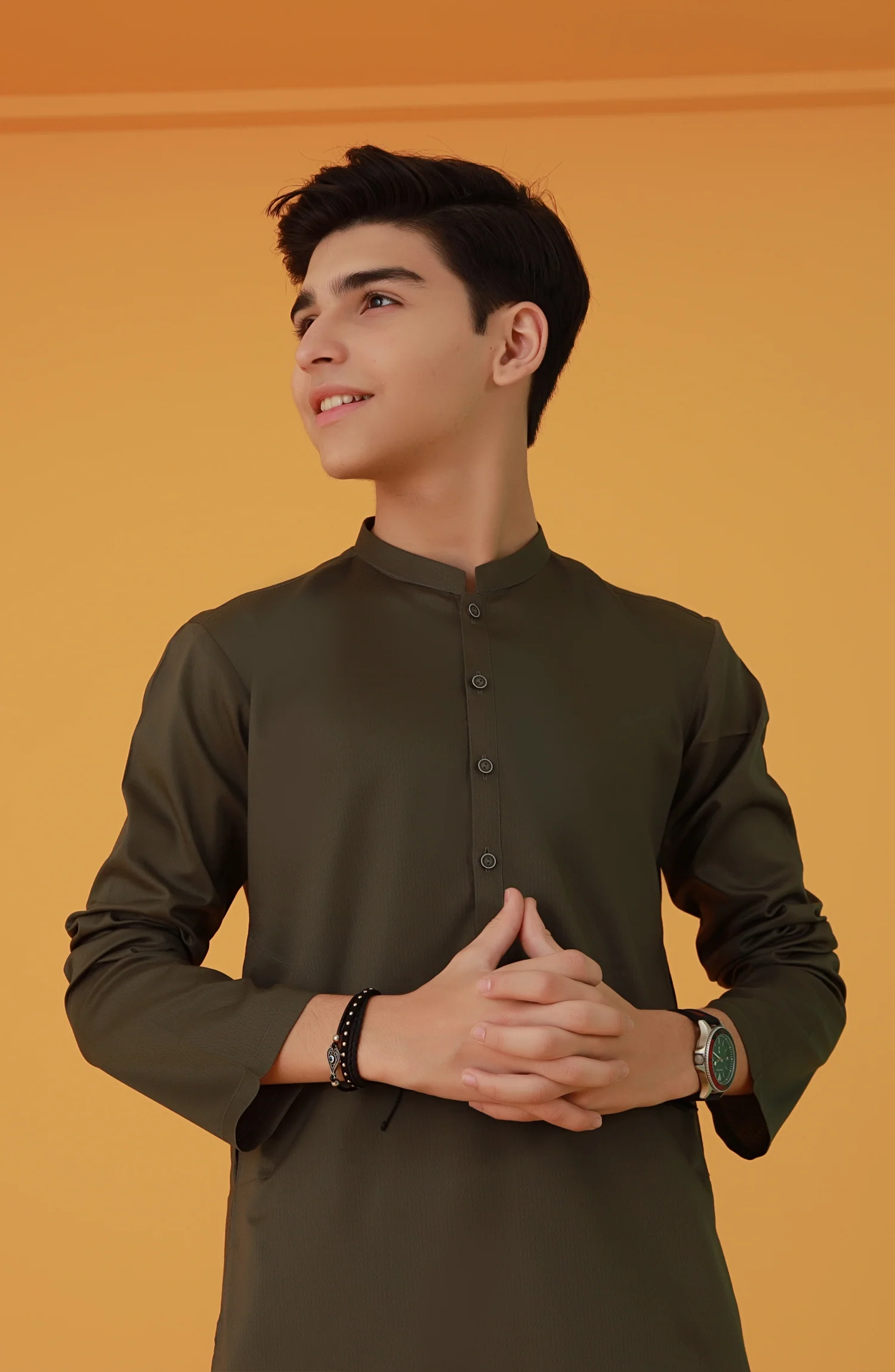 TEENS KURTA MEHNDI GREEN - Image 3