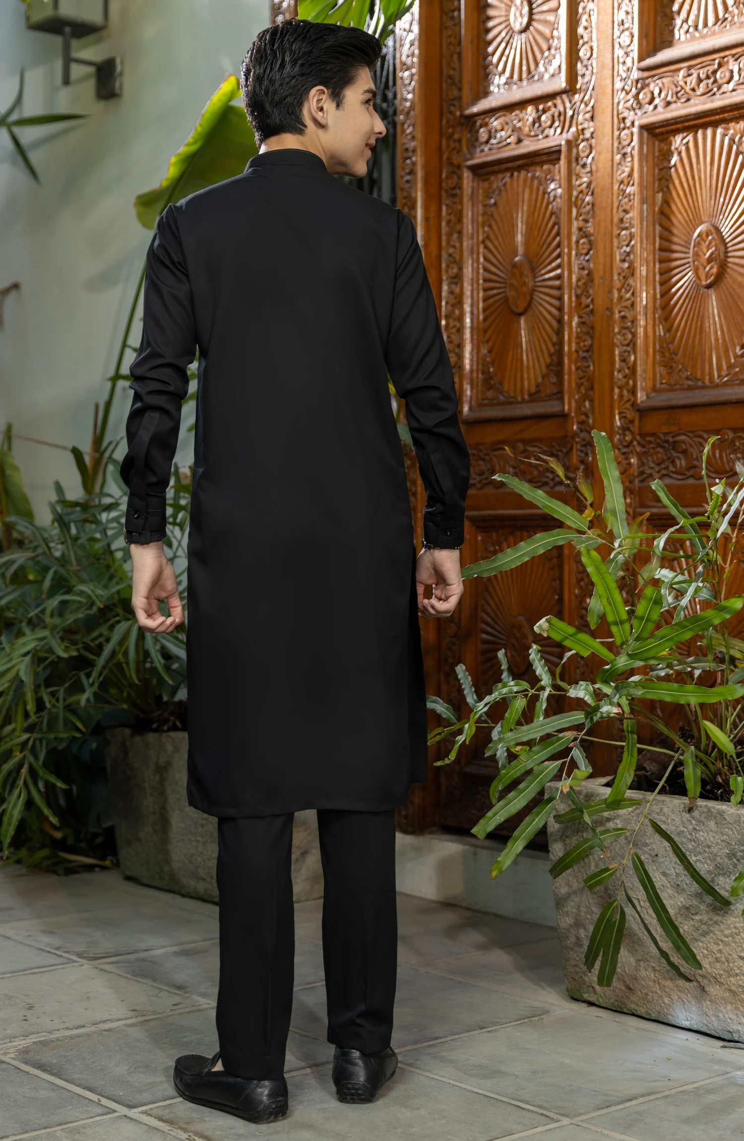 TEENS KURTA PAJAMA BLACK - Image 3