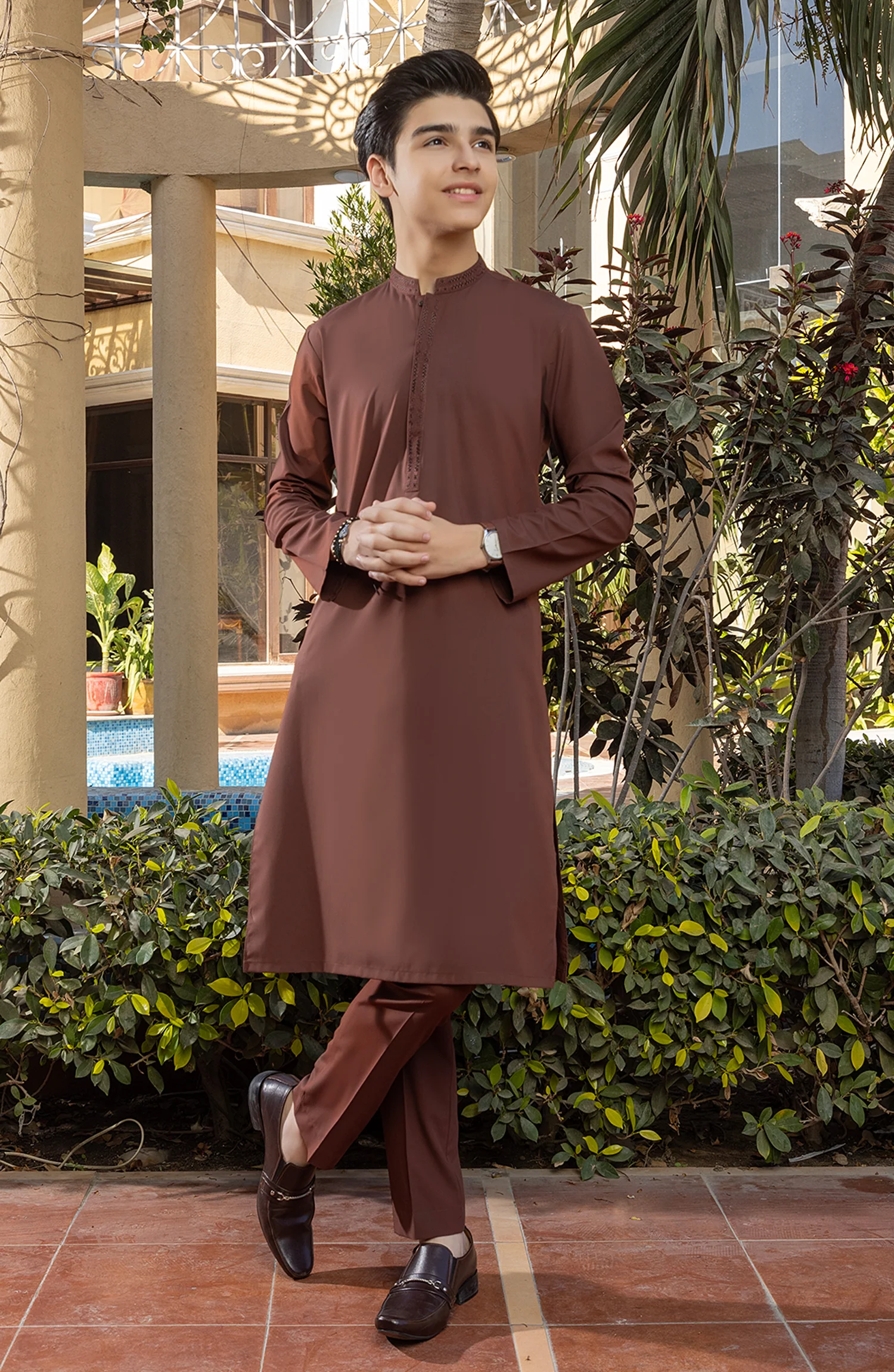 TEENS KURTA PAJAMA REDISH - Image 2