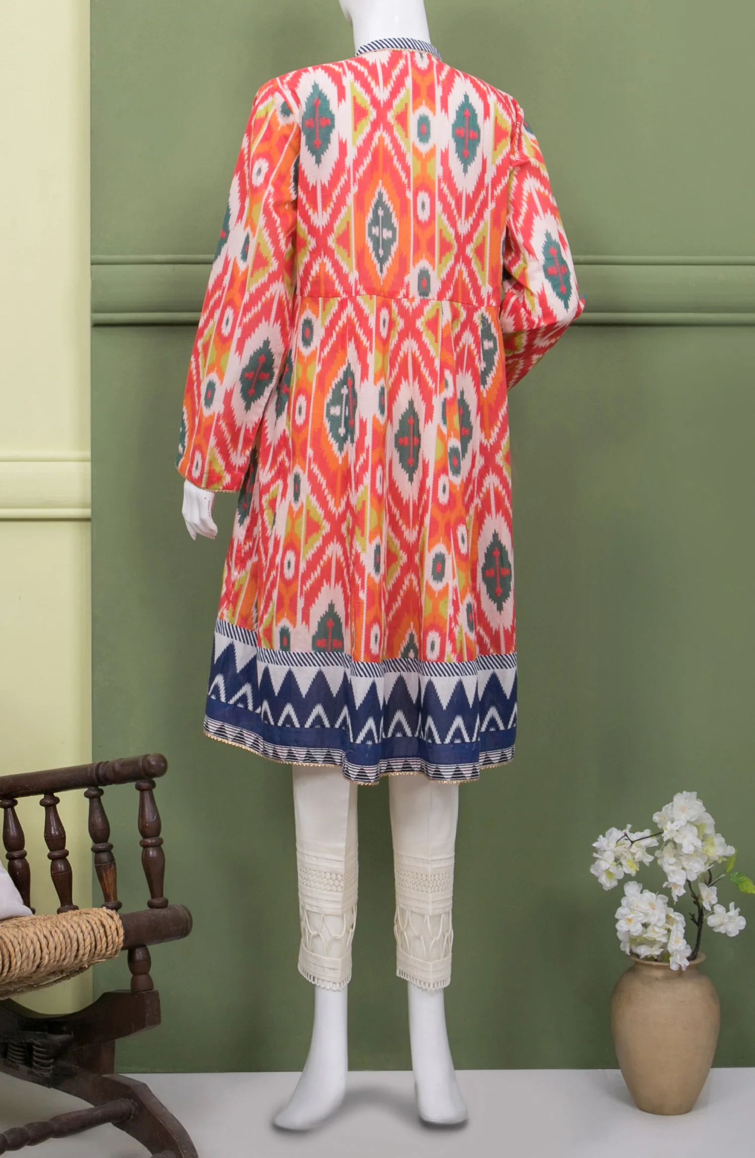 TRADITIONAL IKAT LAWN PRINTED 1PC STITCH KURTI - Image 3