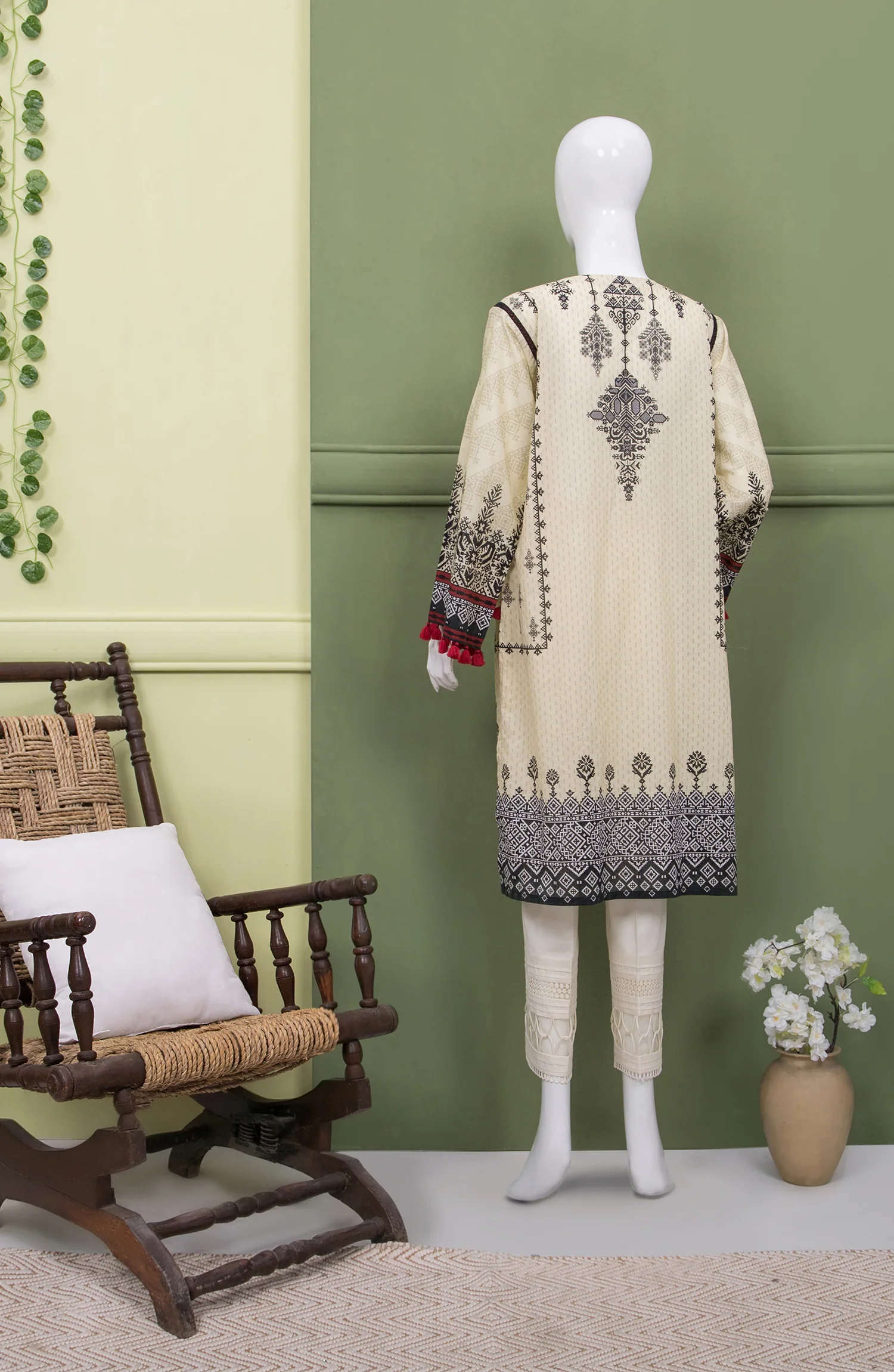 UKRAINE GREY LAWN PRINTED 1PC STITCH KURTI - Image 3