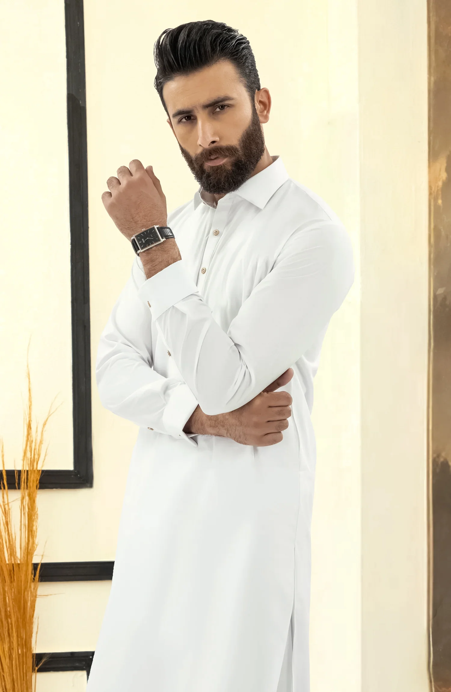 WHITE 100% COTTON KAMEEZ SHALWAR - Image 2