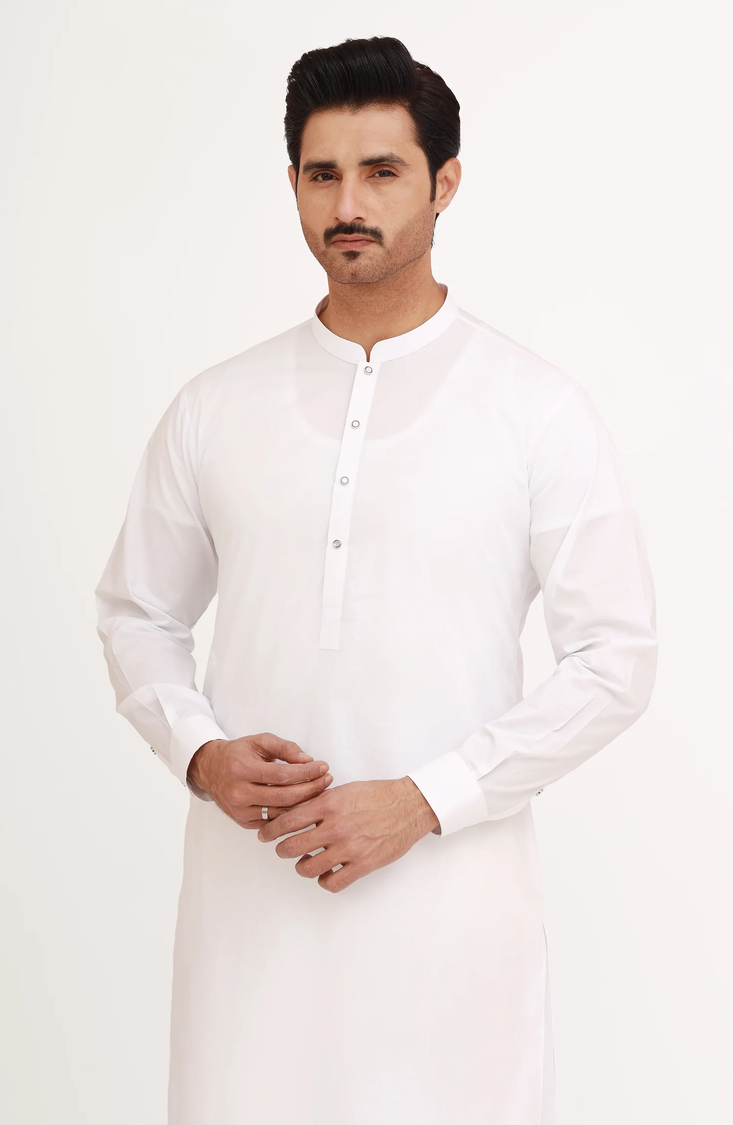 WHITE 100% COTTON KAMEEZ SHALWAR - Image 6