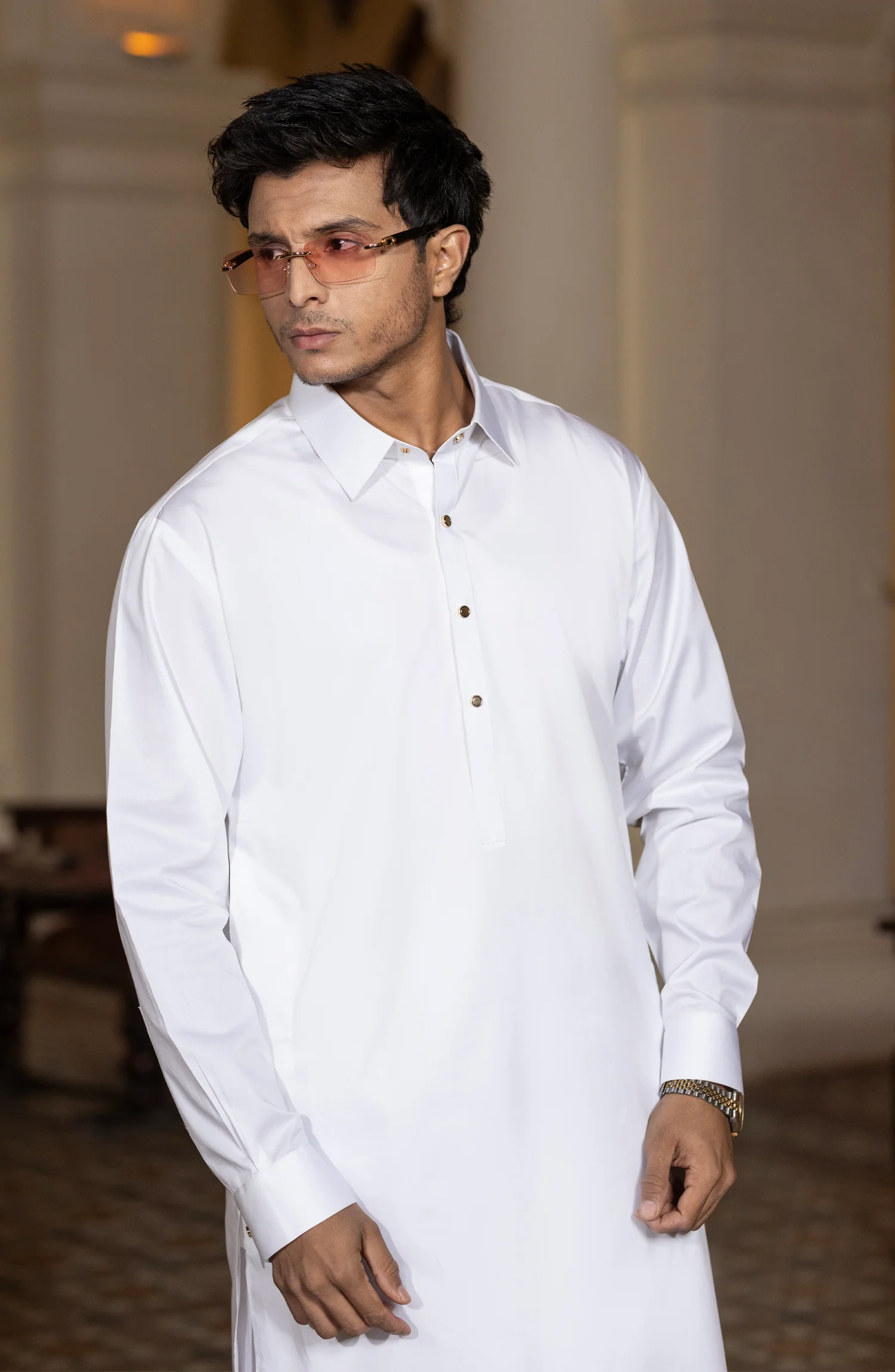 WHITE 100% COTTON KAMEEZ SHALWAR - Image 2
