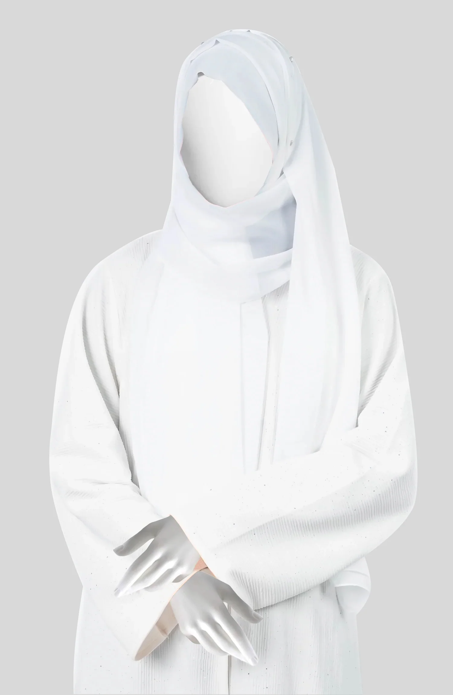 WHITE SHIMMER ABAYA - Image 2