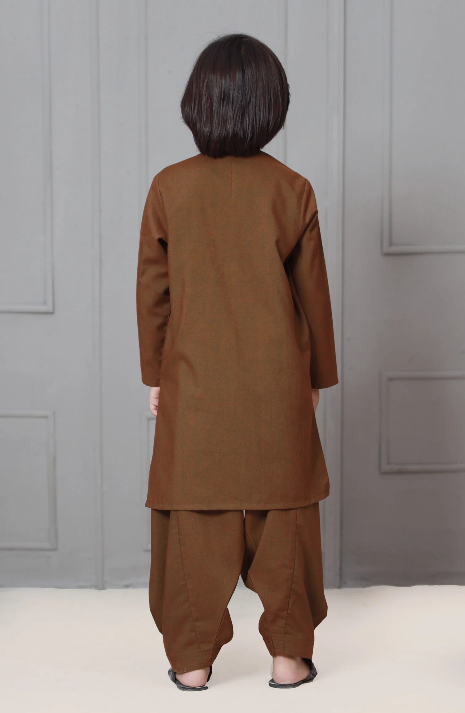 WINTER'22 BOYS SEMI FORMAL KAMEEZ SHALWAR RUST - Image 2