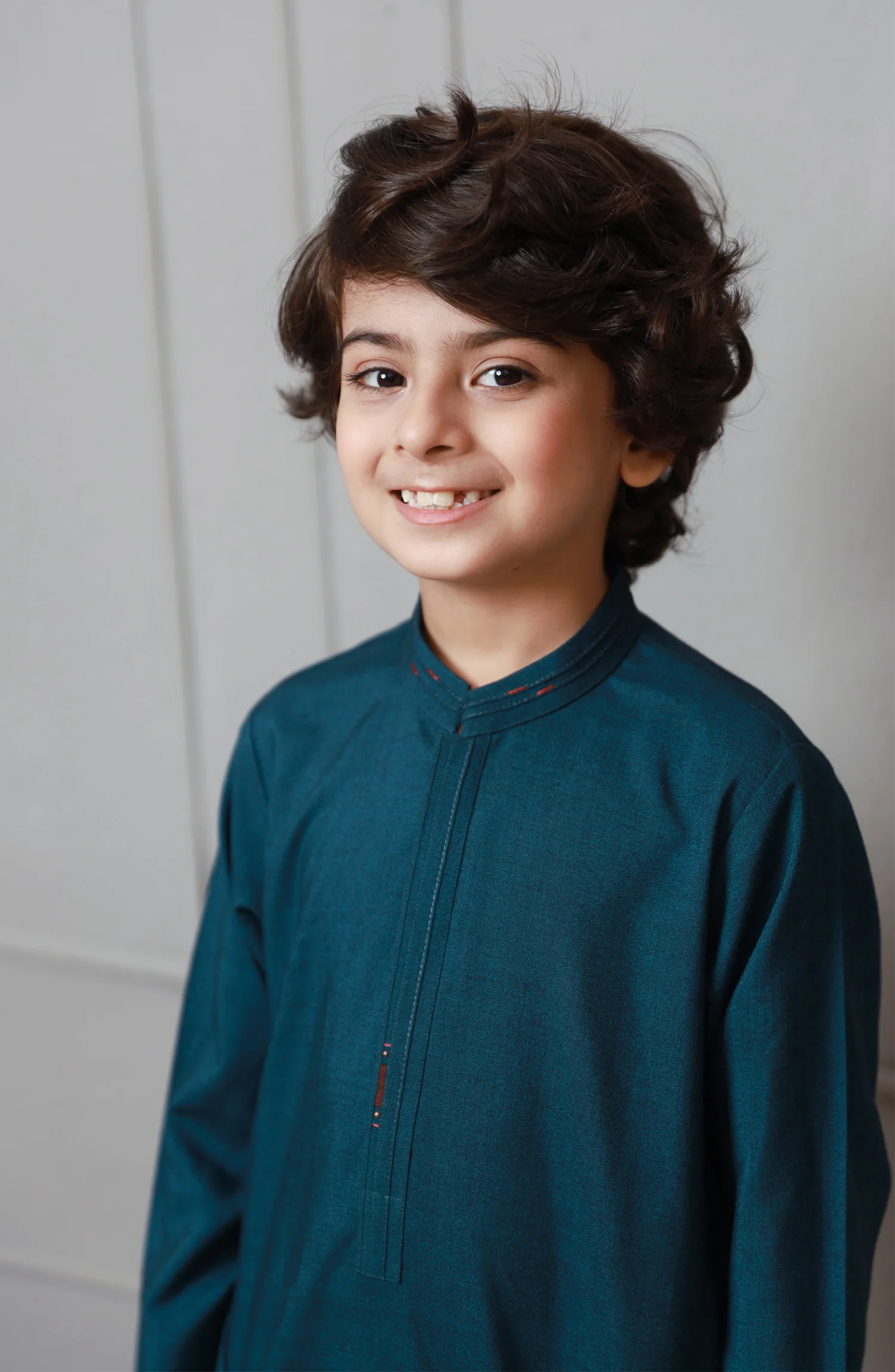 WINTER'22 BOYS SEMI FORMAL KAMEEZ SHALWAR TURQUOISE - Image 2