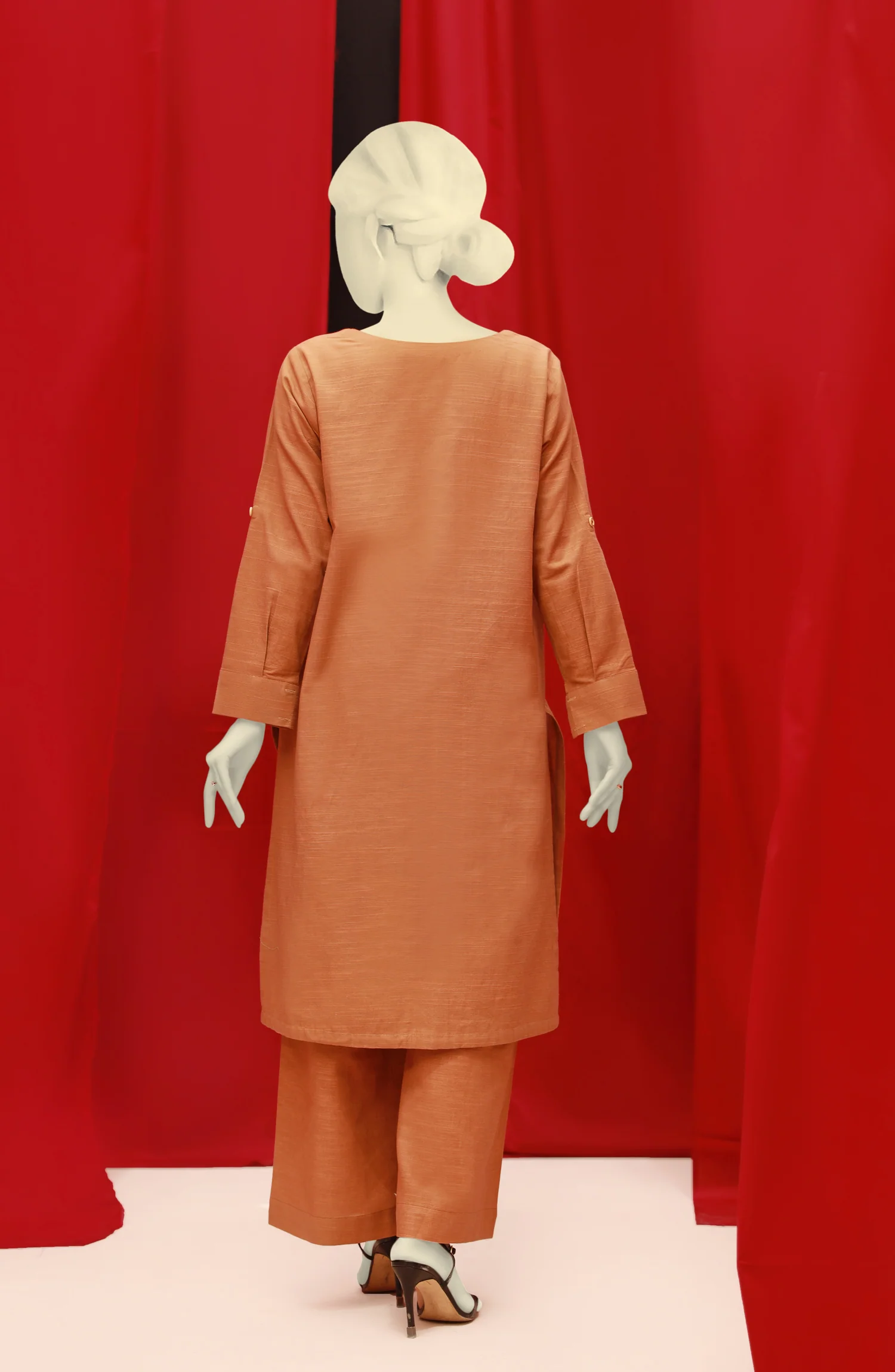 WINTER'22 CARAMEL STITCHED 1PC KURTI - Image 2