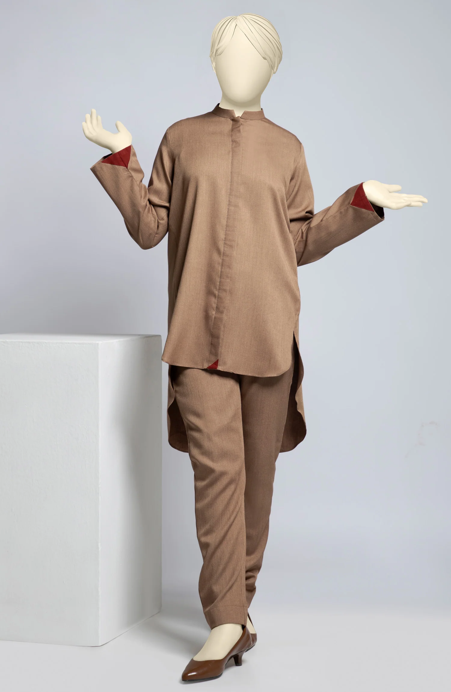 WINTER'22 TAN BOWN 2PC STITCHED SUIT - Image 2