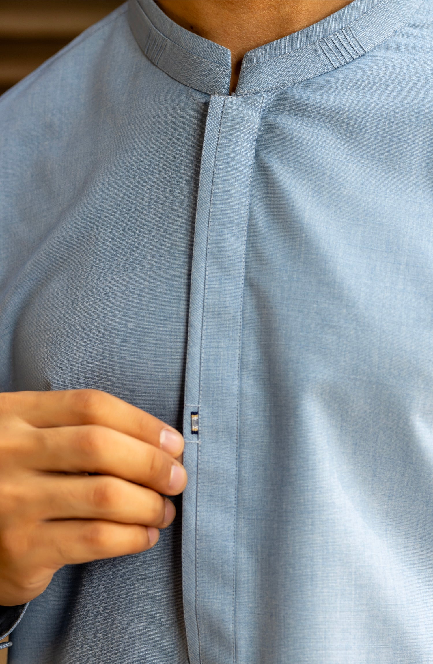 WINTER'23 MEN KAMEEZ SHALWAR CASUAL SKY BLUE - Image 4
