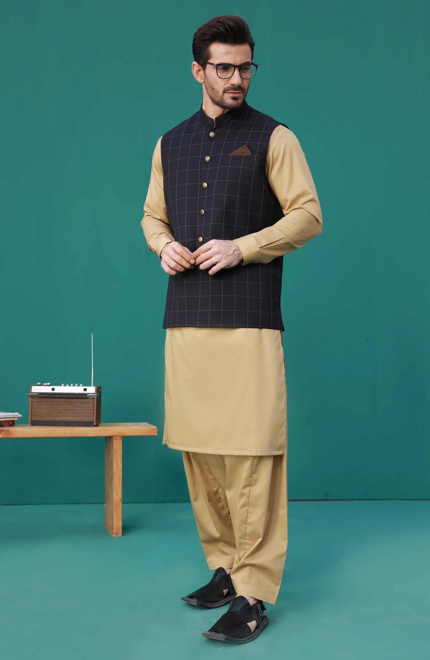 WINTER'23 MEN WAISTCOAT FORMAL BLACK