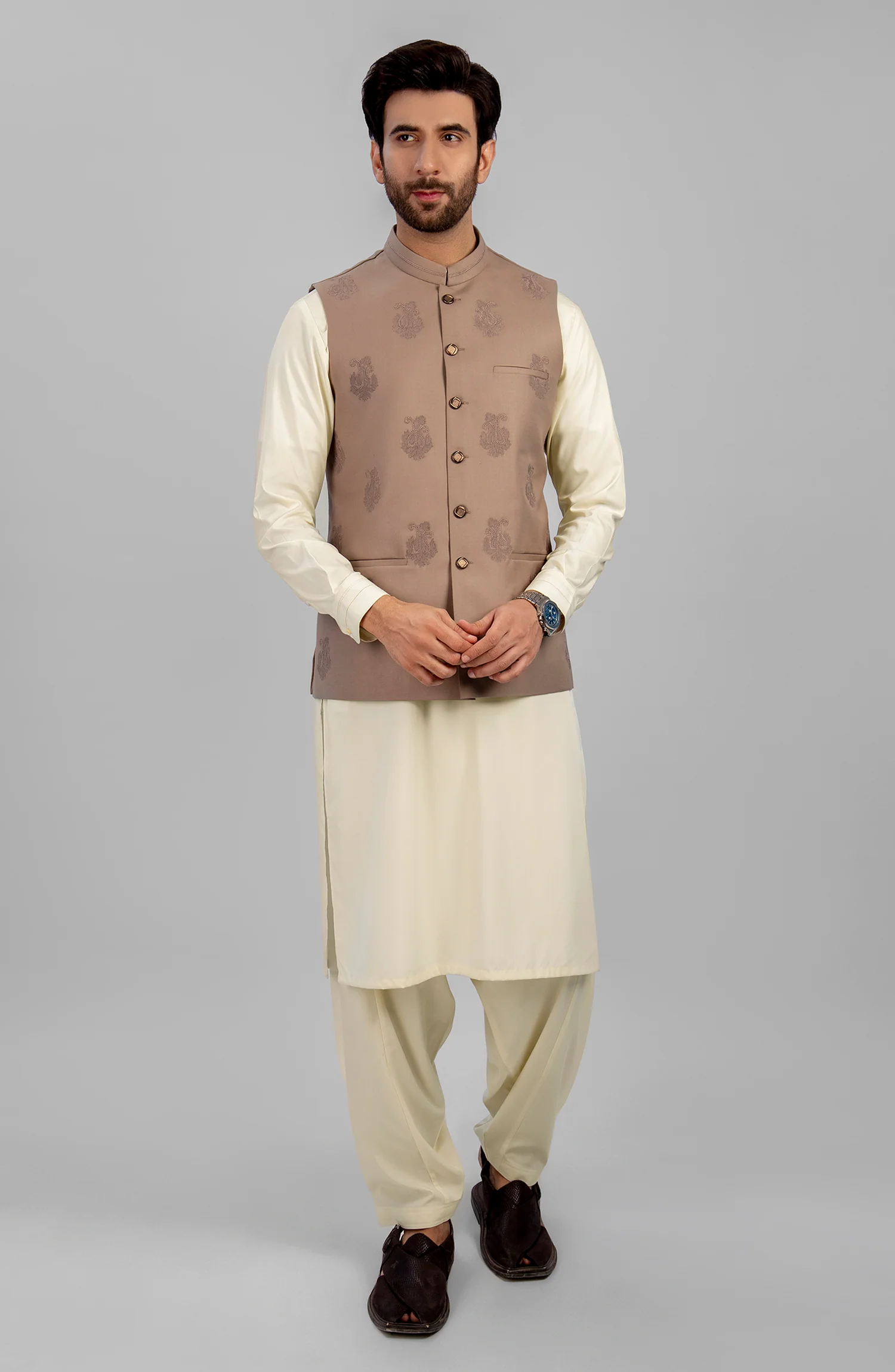 WINTER'23 MEN WAISTCOAT FORMAL FAWN