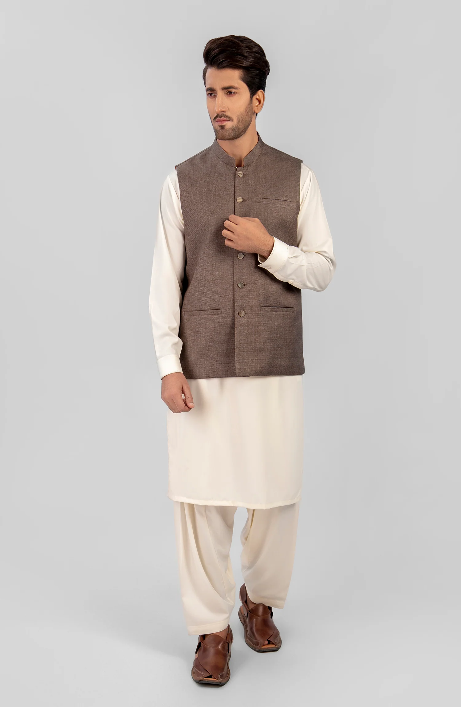 WINTER'23 MEN WAISTCOAT FORMAL OLIVE