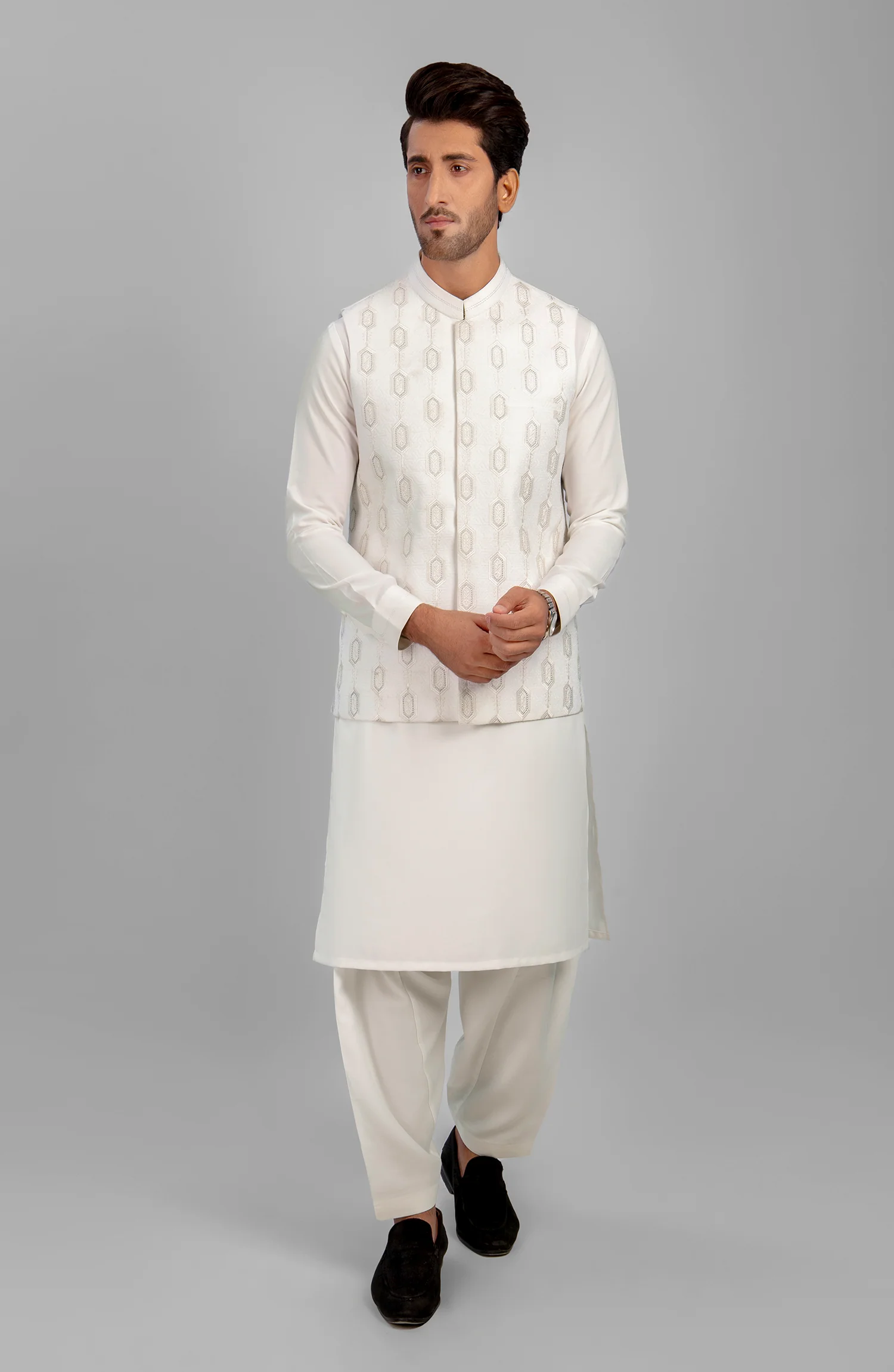 WINTER'23 MEN WAISTCOAT FORMAL WHITE