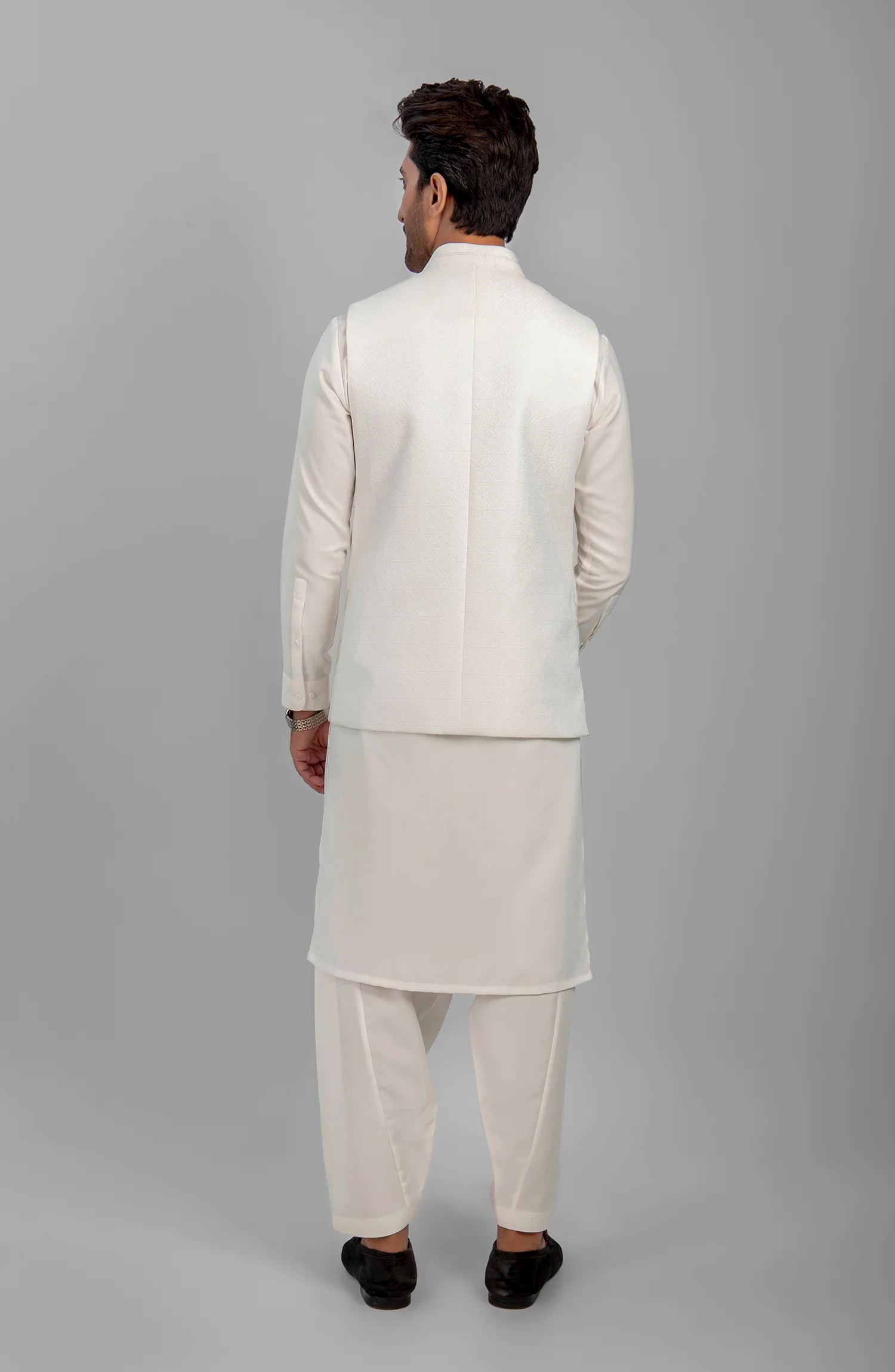 WINTER'23 MEN WAISTCOAT FORMAL WHITE - Image 3