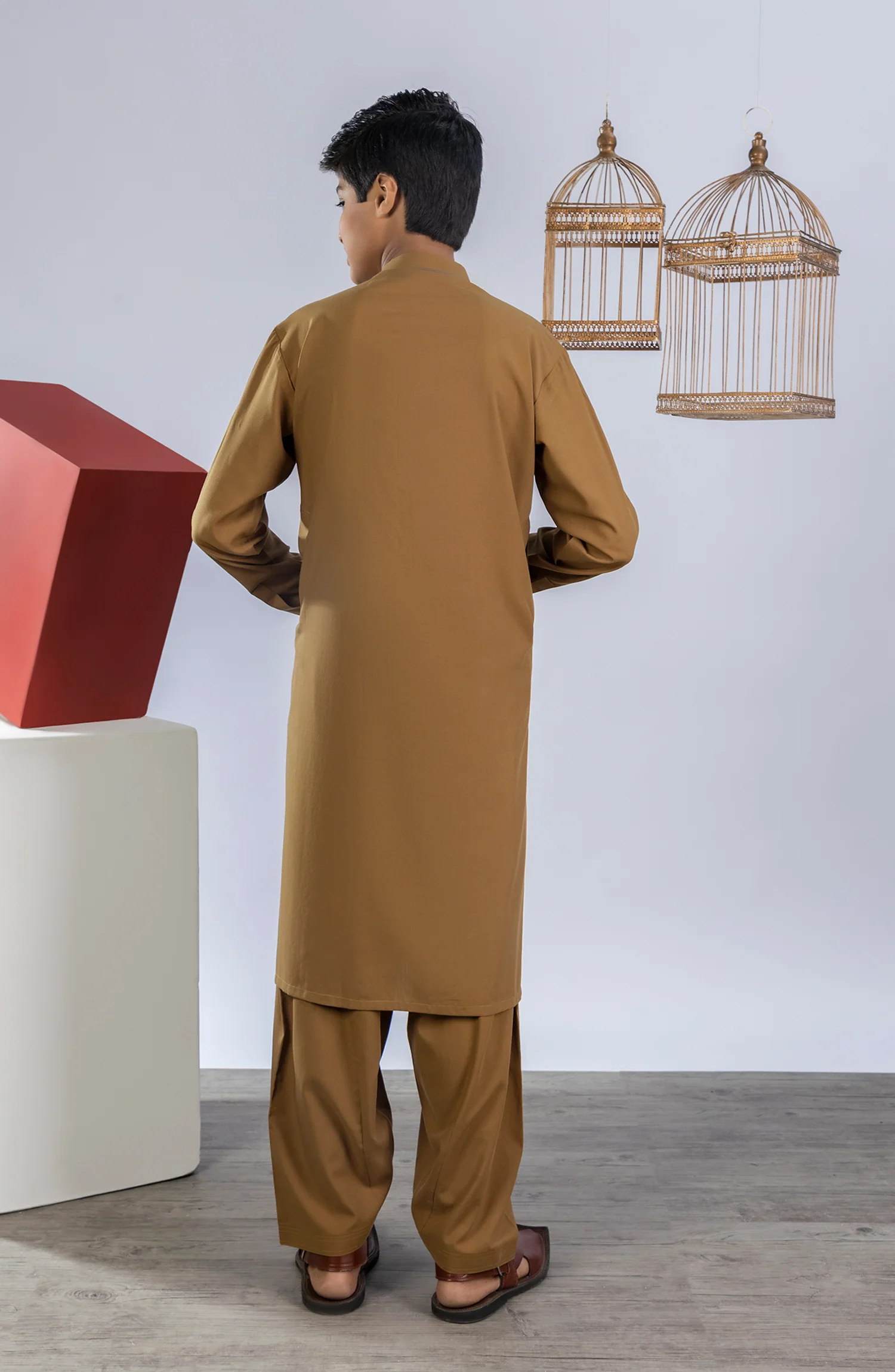 WINTER'23 TEENS KAMEEZ SHALWAR CASUAL MUSTARD - Image 3