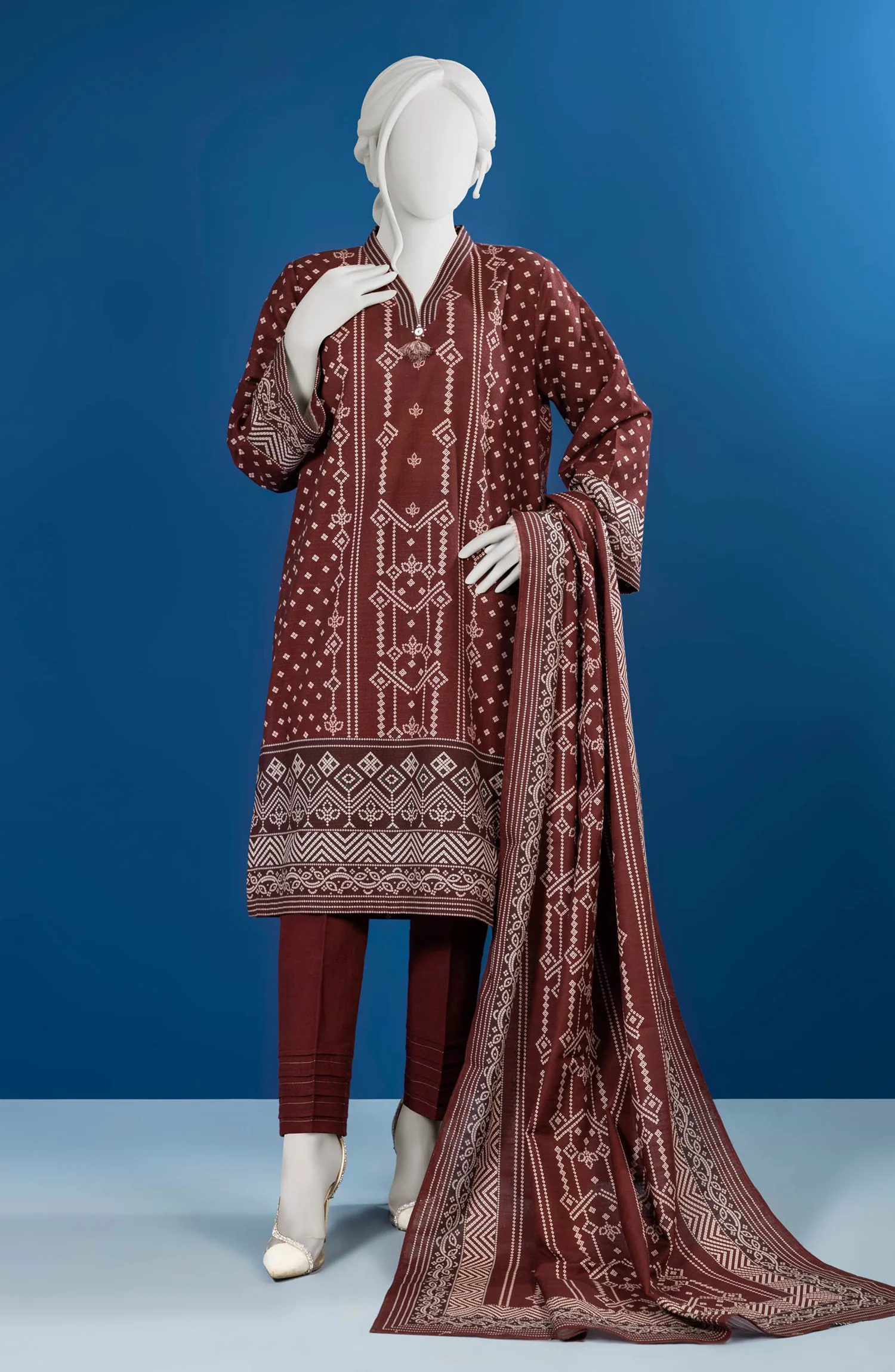 WINTER'23 WOMEN STITCHED 3PC SUIT - Image 2