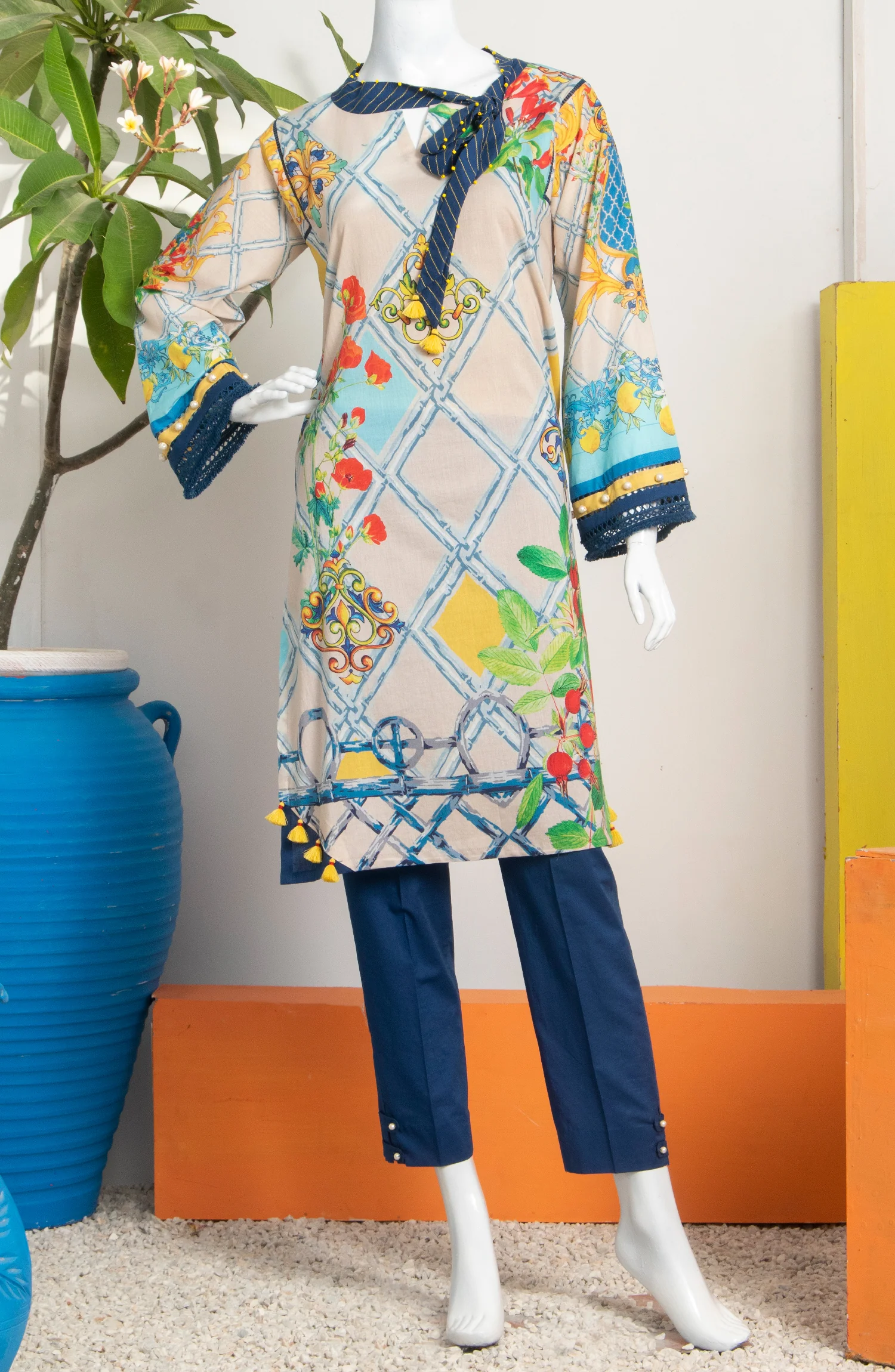 WOMAN KURTI LAWN PRINTED 1 PC UNSTITCHED