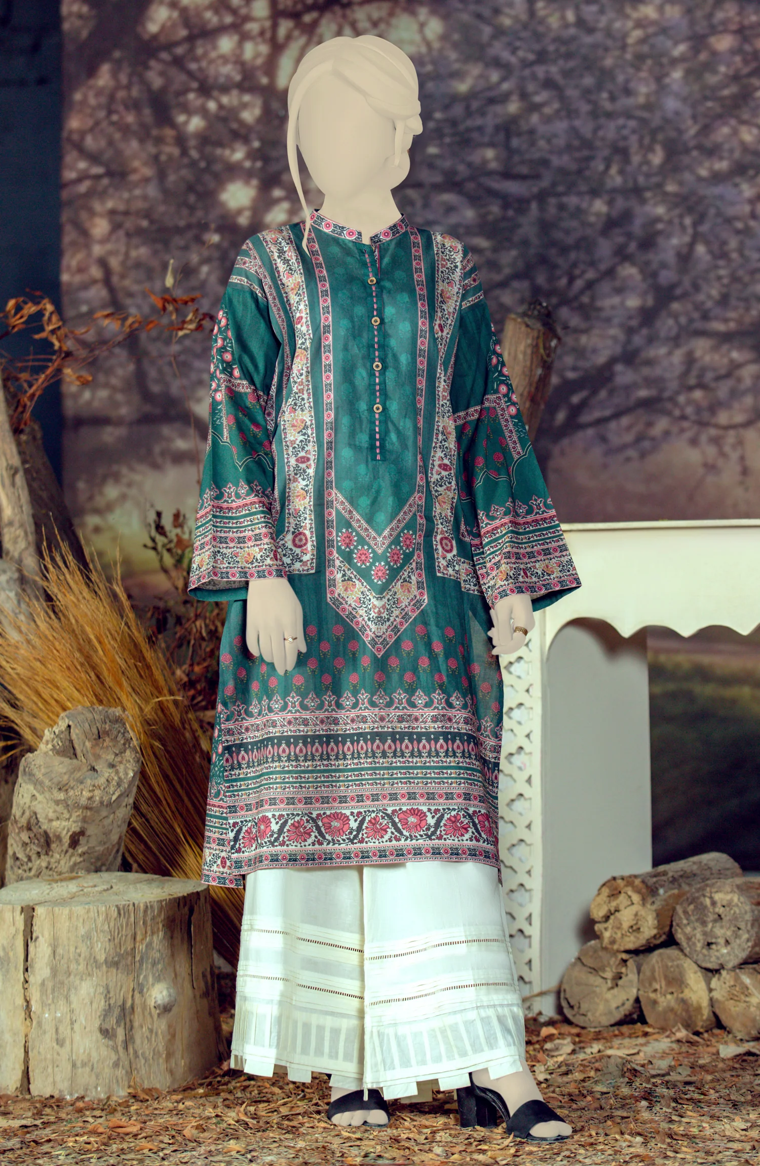 WOMEN UZBEK CARPET 1PC STITCHED KURTI - Image 2