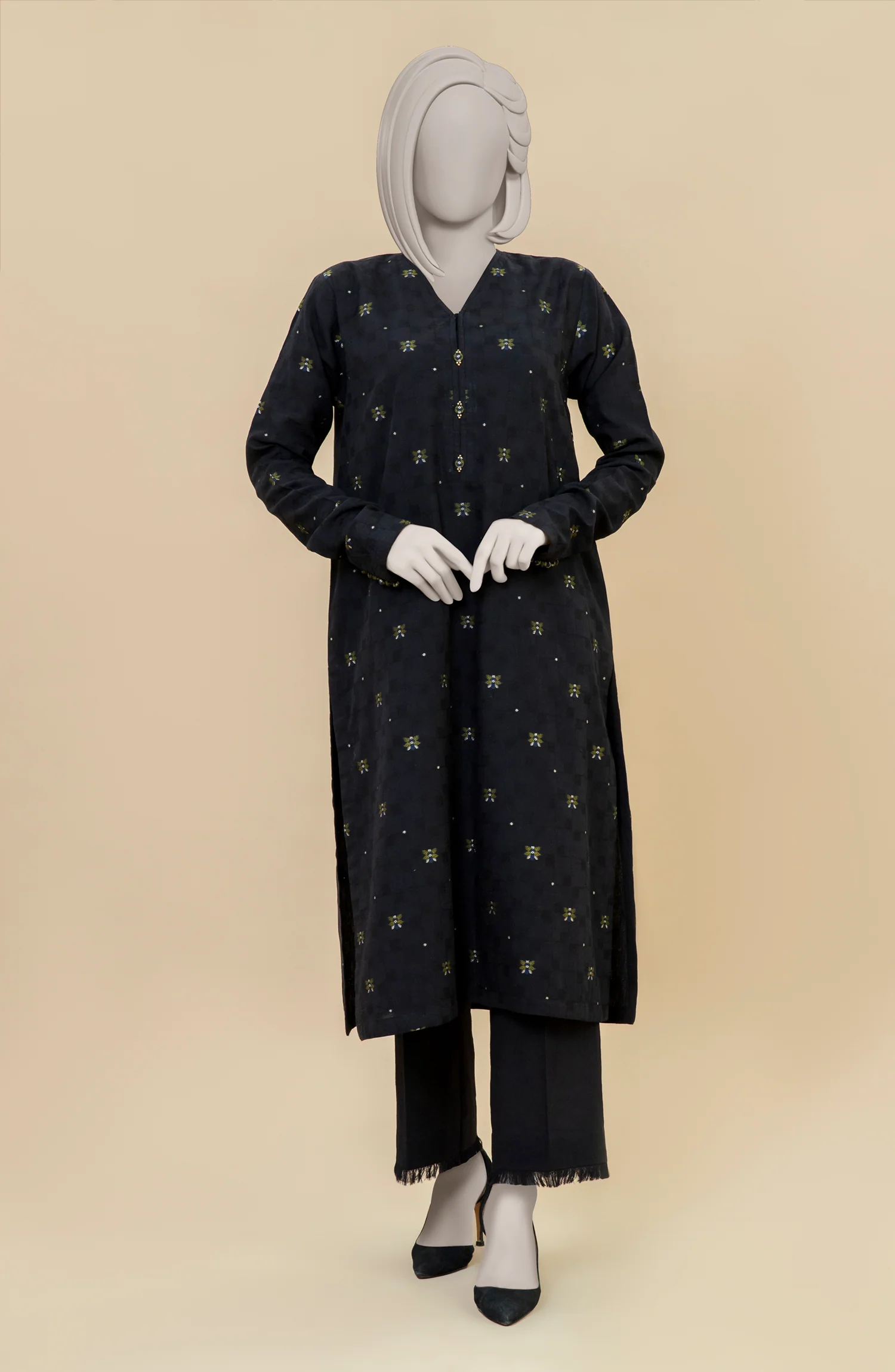 ZARI JACQUARD  STITCHED 2 PIECE